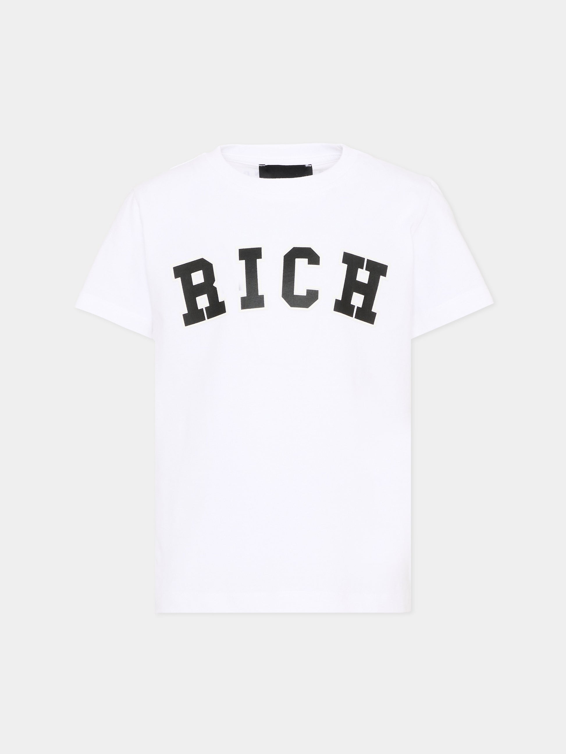 T-Shirt bianca per bambino con logo,Richmond,RBP26012TS WHITE