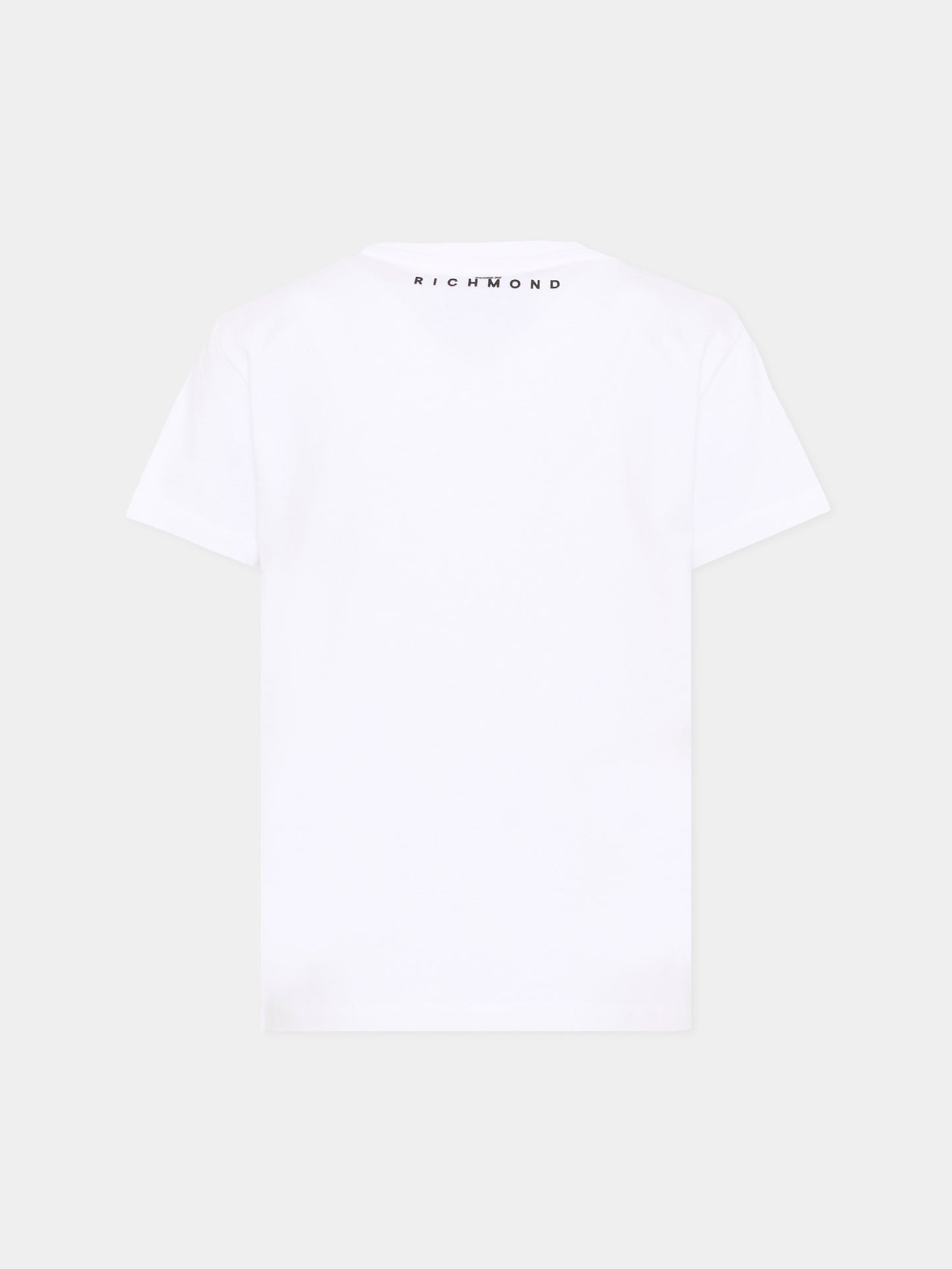 T-Shirt bianca per bambino con logo,Richmond,RBP26012TS WHITE