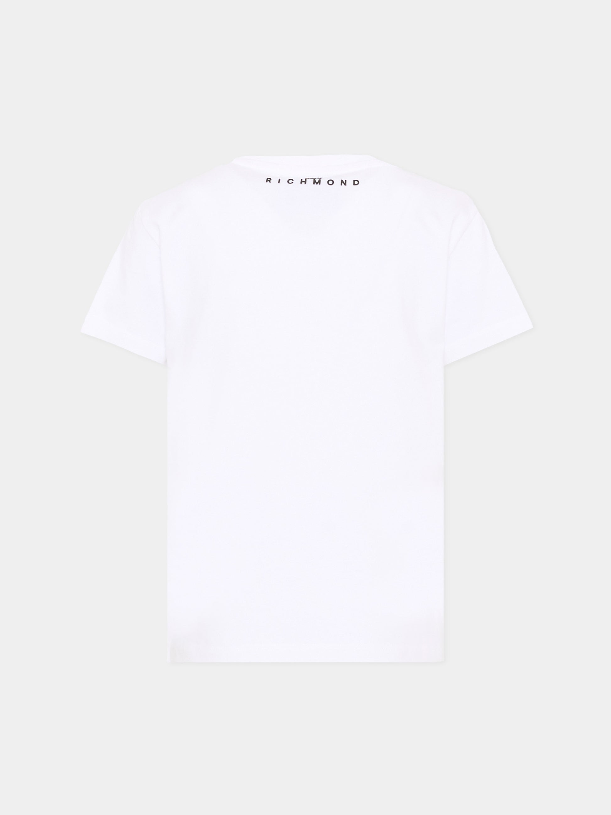 T-Shirt bianca per bambino con logo,Richmond,RBP26012TS WHITE