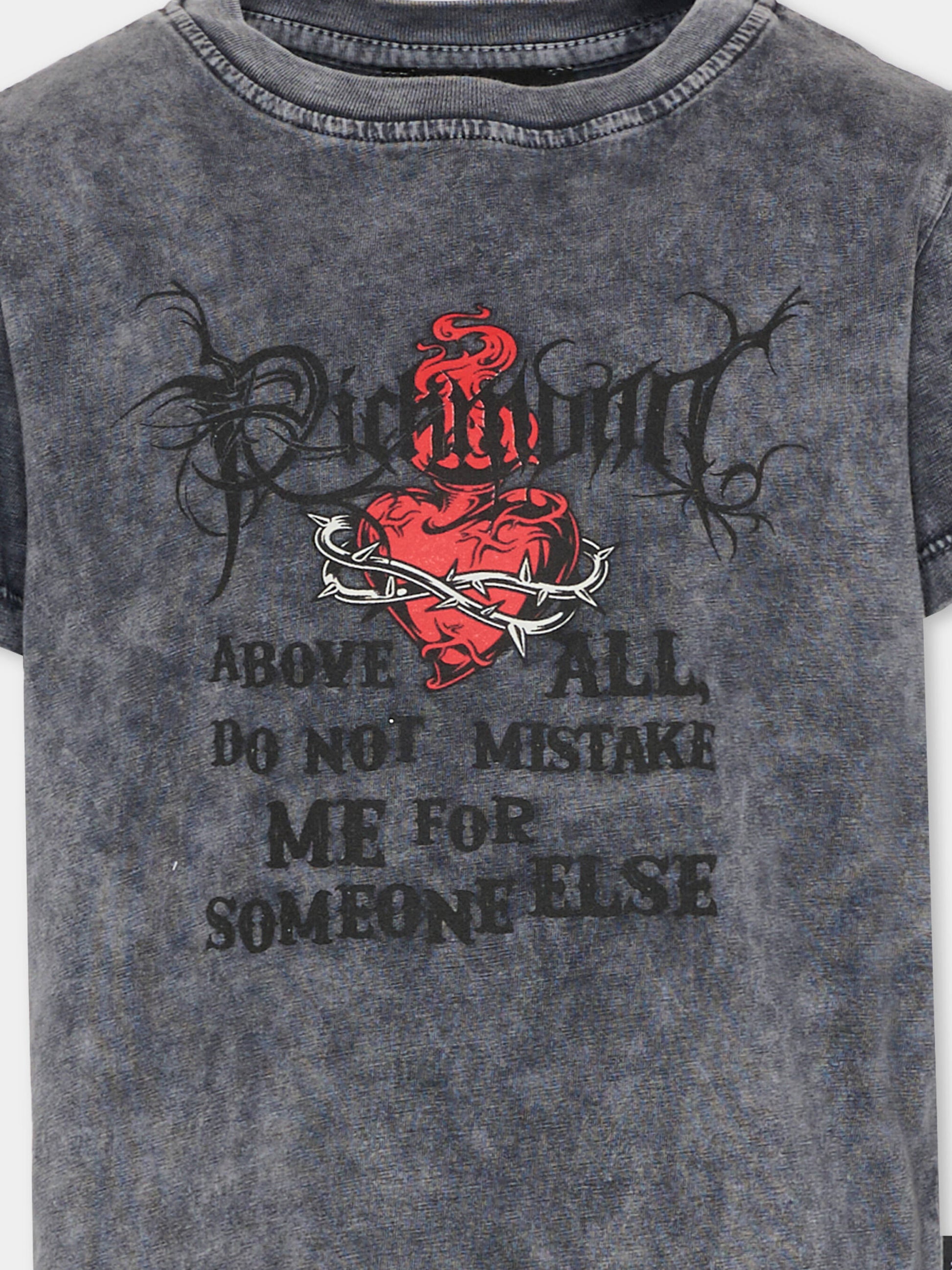 T-Shirt nera per bambino logo,Richmond,RBP26175TS BLACK