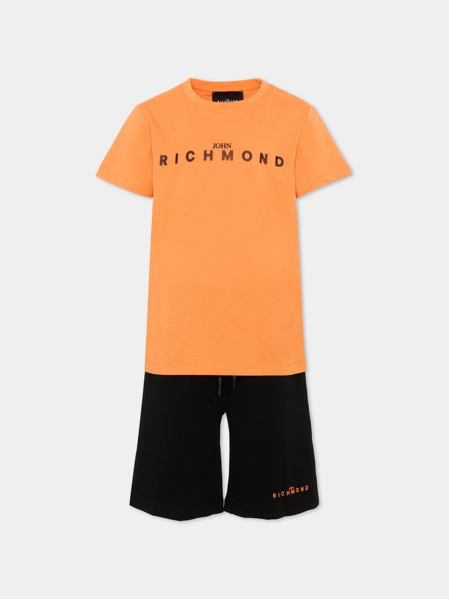 Completo sportivo arancione per bambino con logo,Richmond,RBP26018CJ ORANGE PEEL