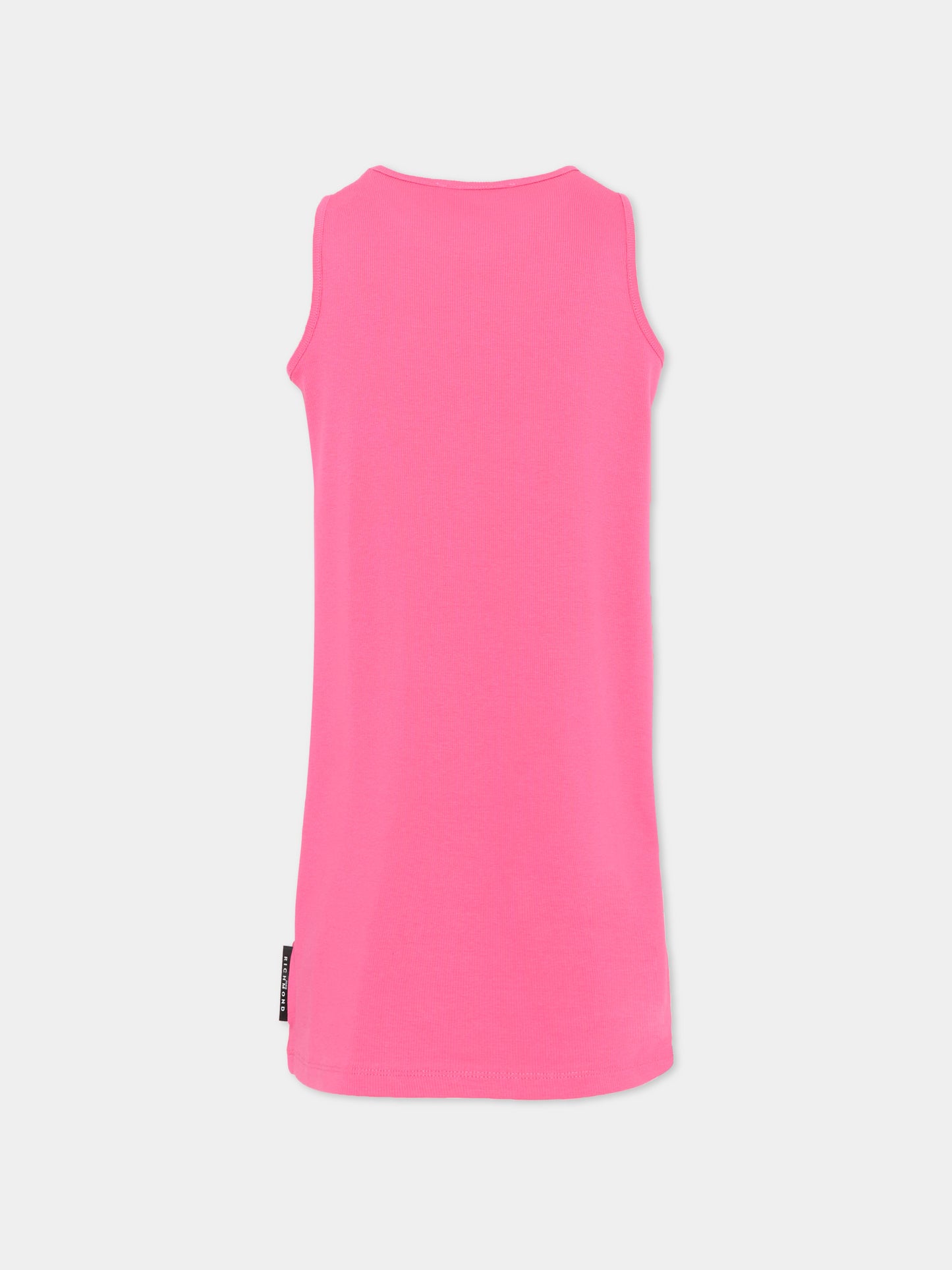 Vestito fucsia per bambina con logo,Richmond,RGP26003VE FUCHSIA PURPLE