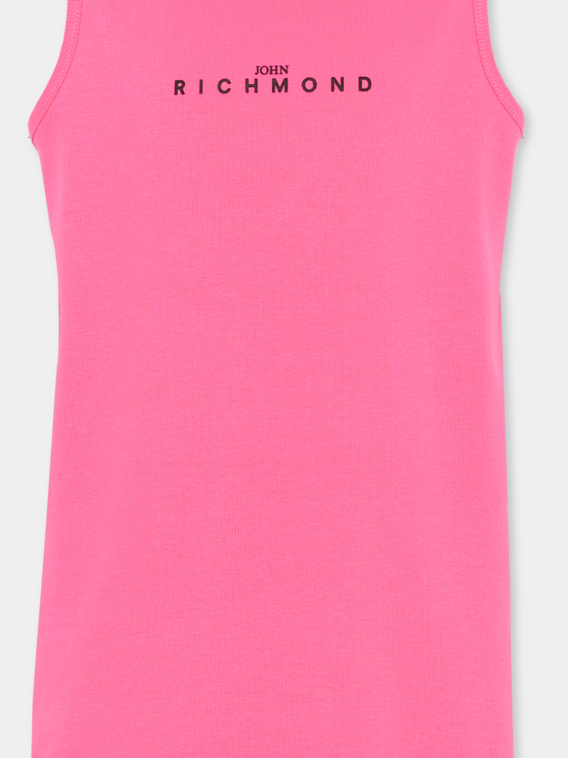 Vestito fucsia per bambina con logo,Richmond,RGP26003VE FUCHSIA PURPLE