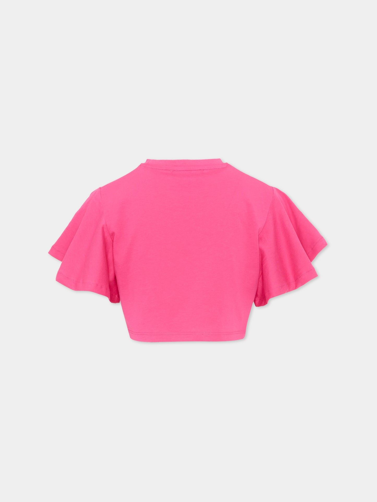 T-Shirt fucsia per bambina con logo glitter,Richmond,RGP26008TO FUCHSIA PURPLE