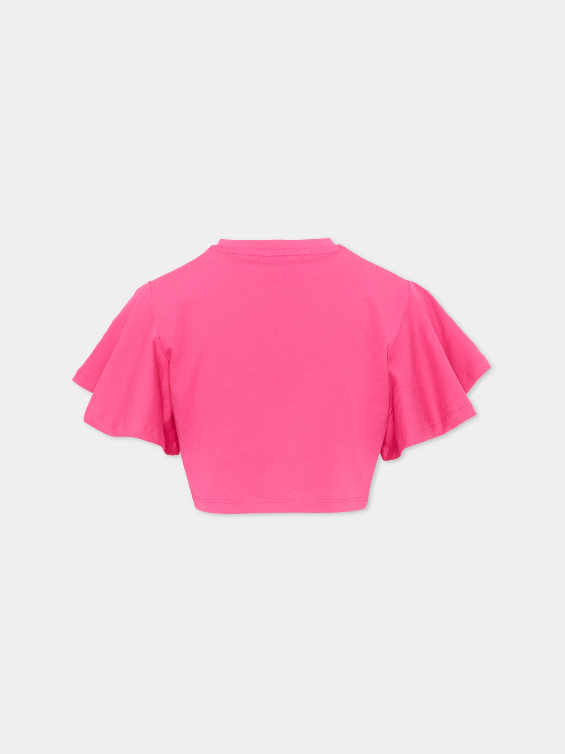 T-Shirt fucsia per bambina con logo glitter,Richmond,RGP26008TO FUCHSIA PURPLE