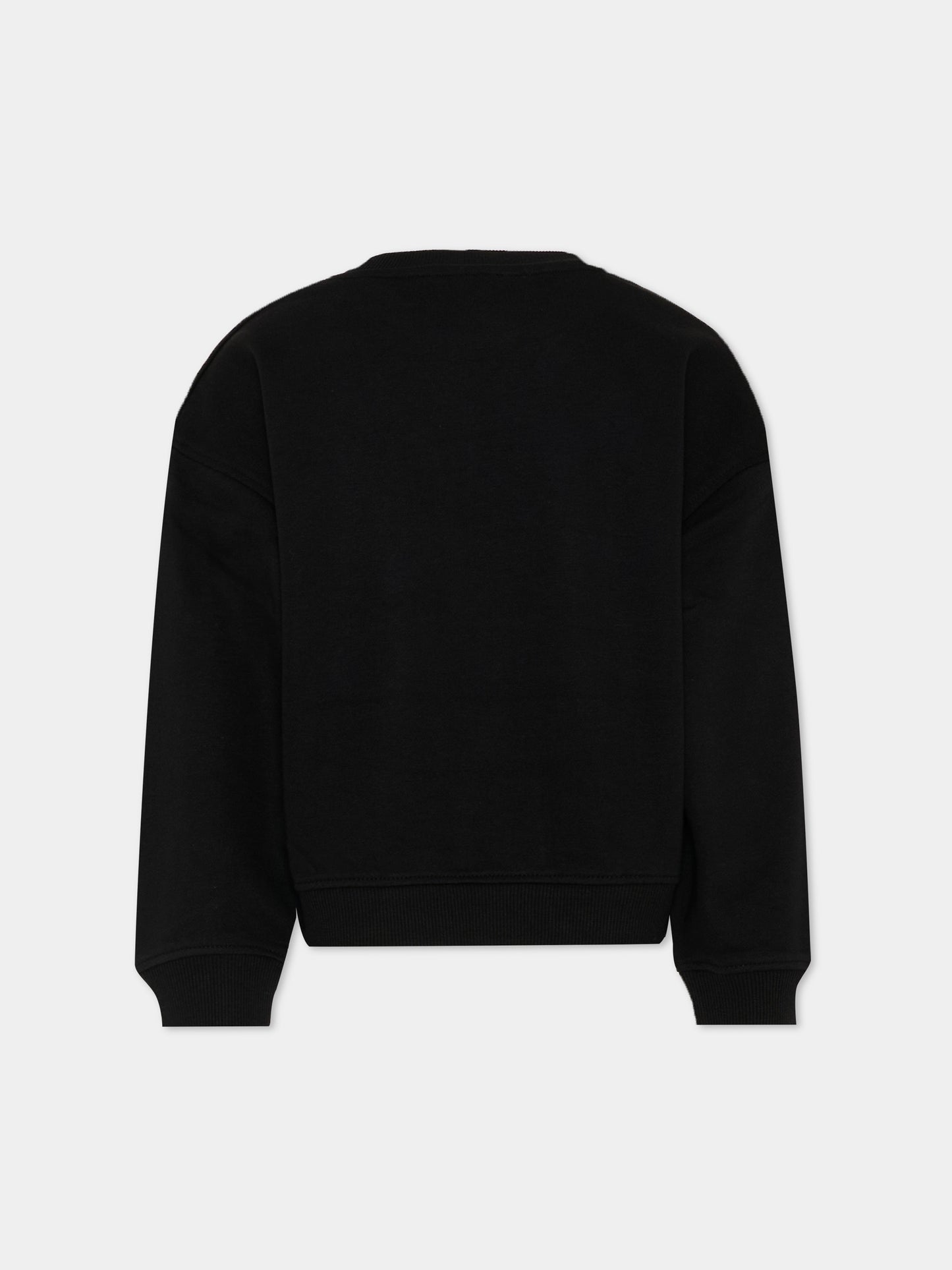 Felpa nero per bambina con logo,Richmond,RGP26010FE BLACK