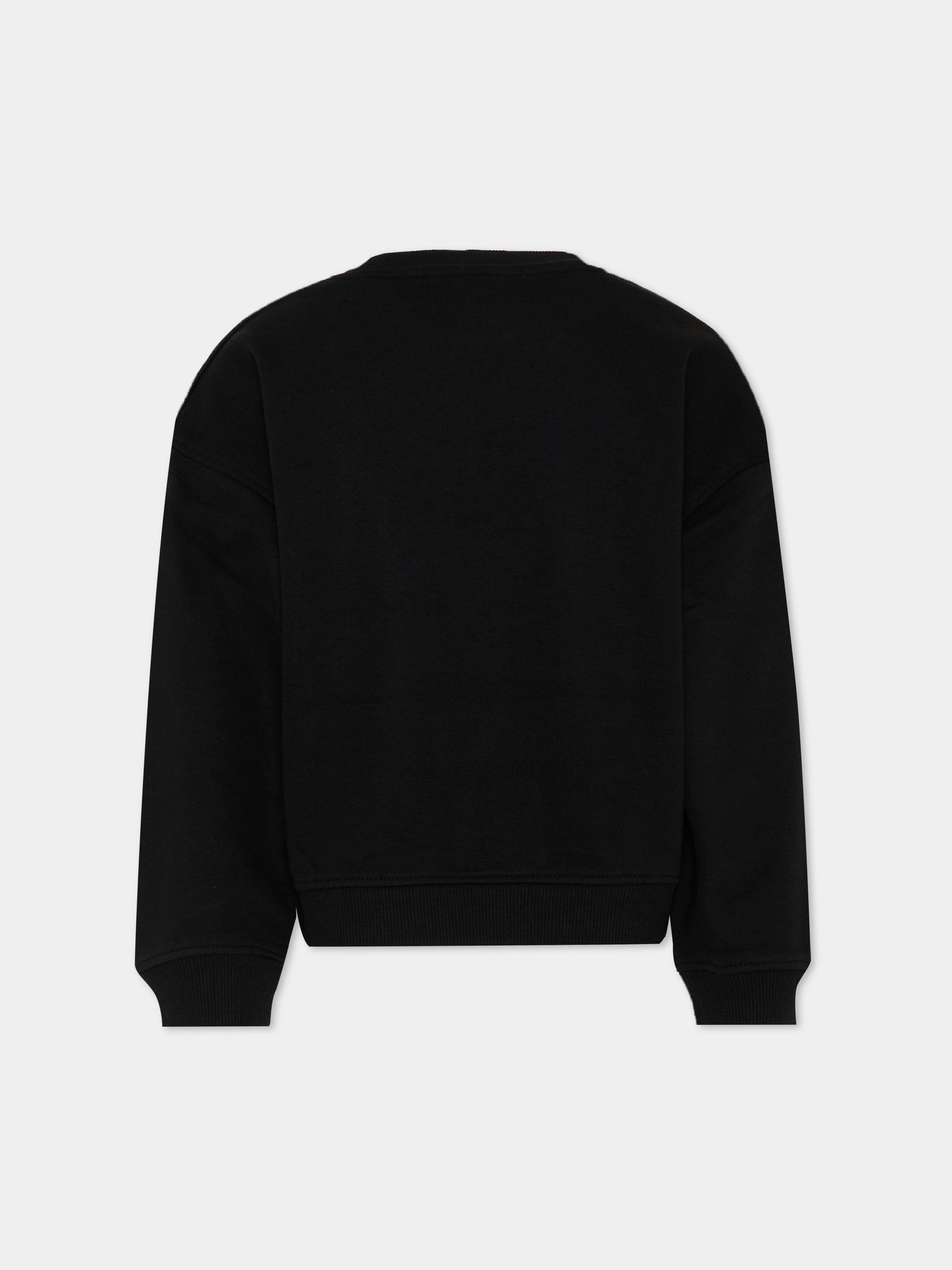 Felpa nero per bambina con logo,Richmond,RGP26010FE BLACK