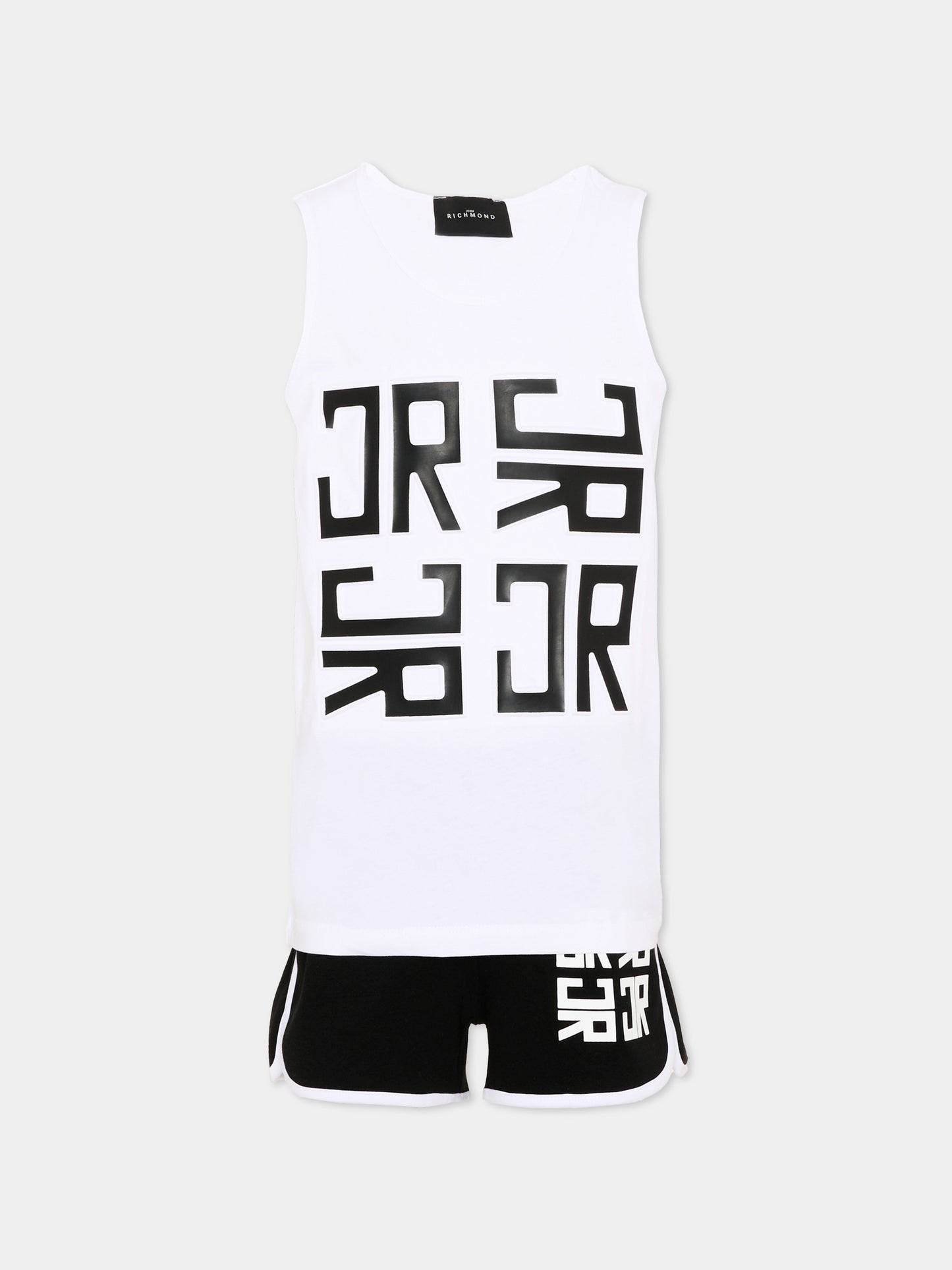 Completo sportivo bianco per bambina con logo,Richmond,RGP26016CJ WHITE
