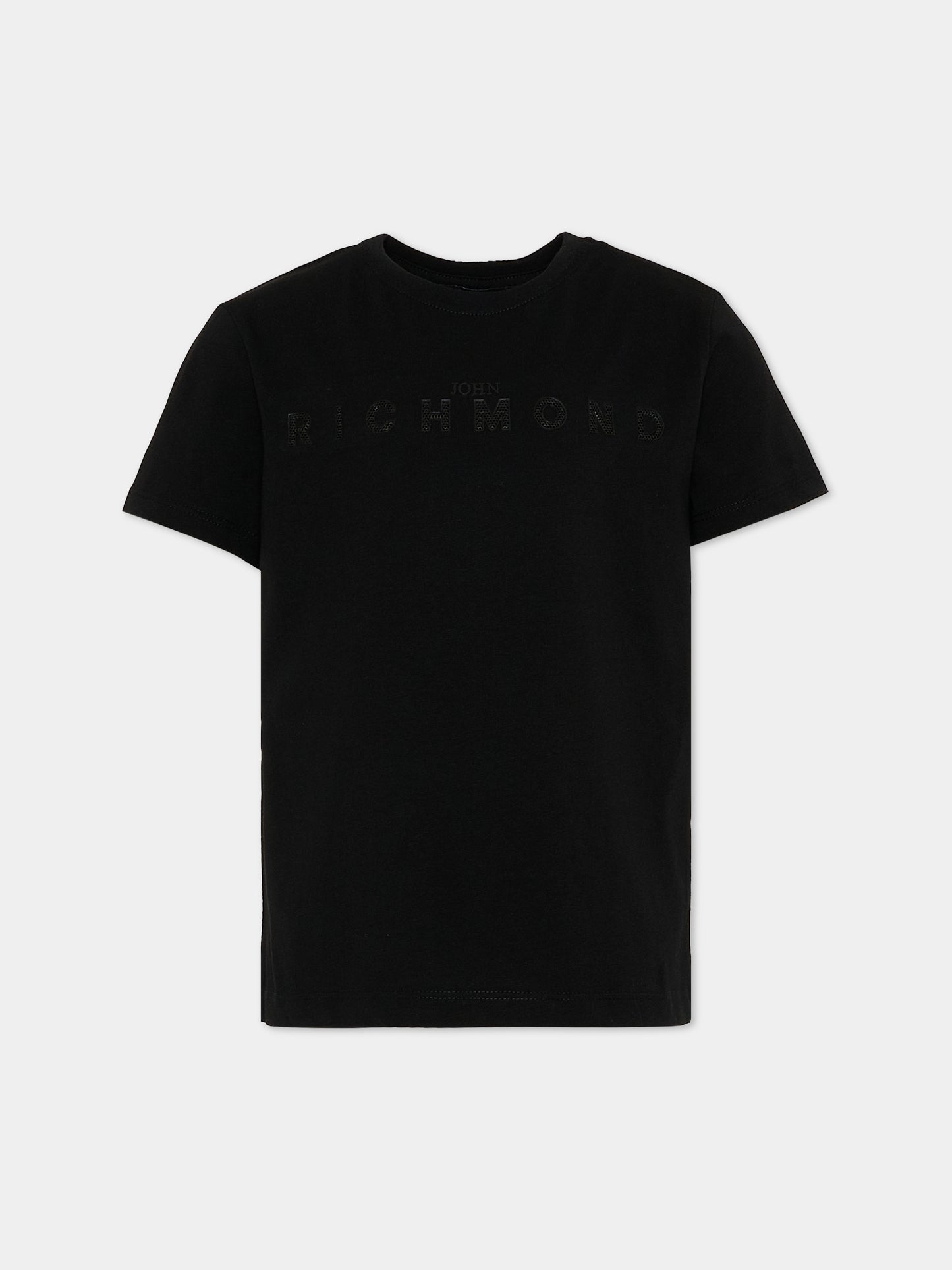 T-Shirt nera per bambina con logo,Richmond,RGP26017TS BLACK
