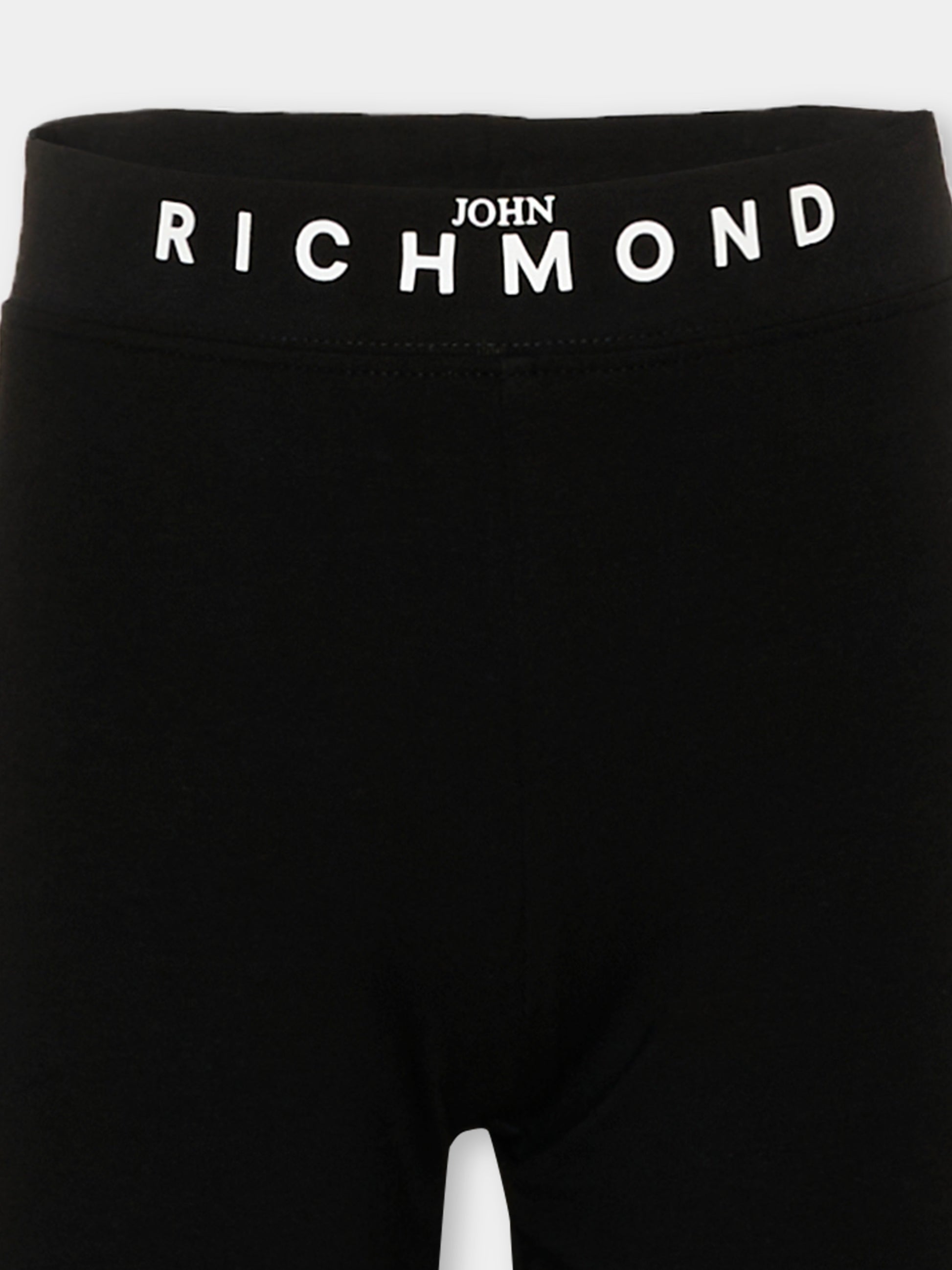 Leggings neri per bambina con logo,Richmond,RGP26201LE BLACK