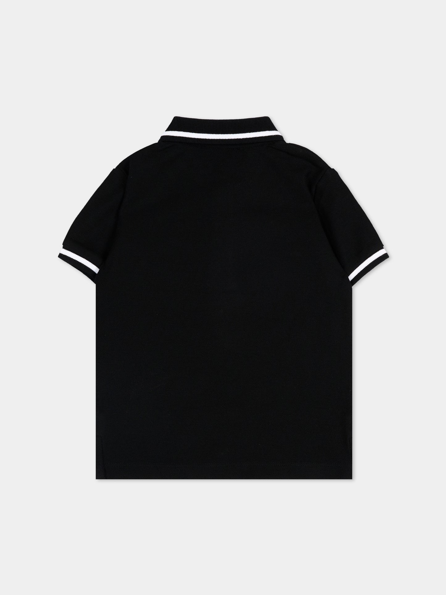 Polo nera per neonato con logo,Richmond,RIP26010PO BLACK