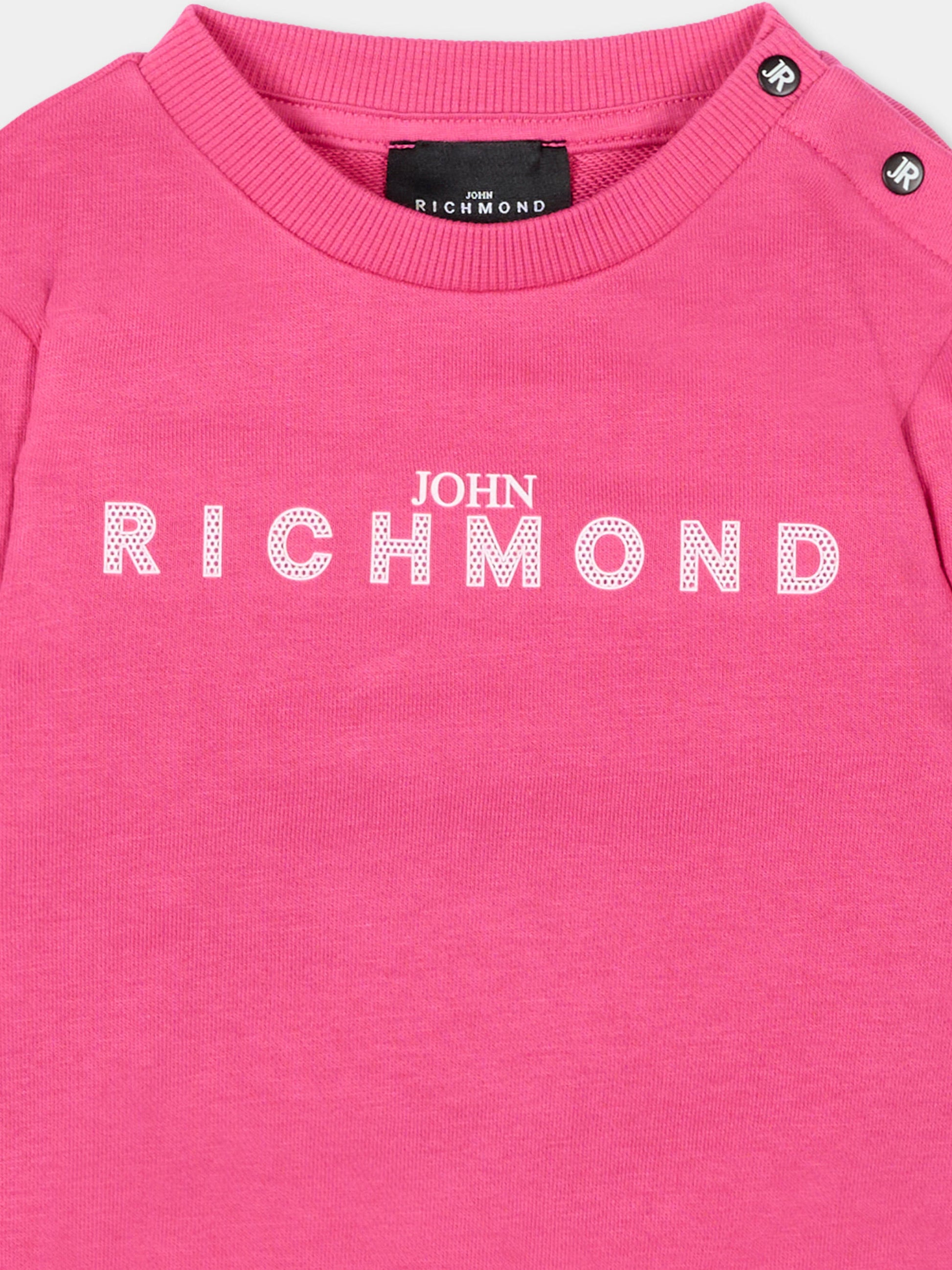 Felpa fucsia per neonata con logo,Richmond,RIP26036FE FUCHSIA PURPLE