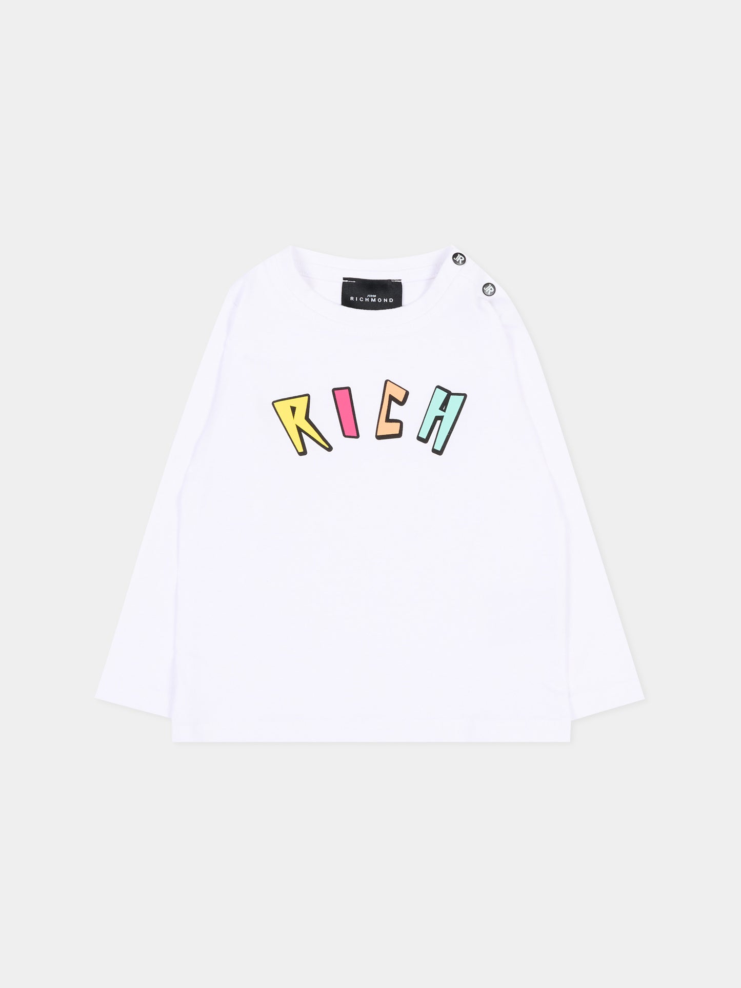 T-Shirt bianca per neonata con logo,Richmond,RIP26095TS WHITE