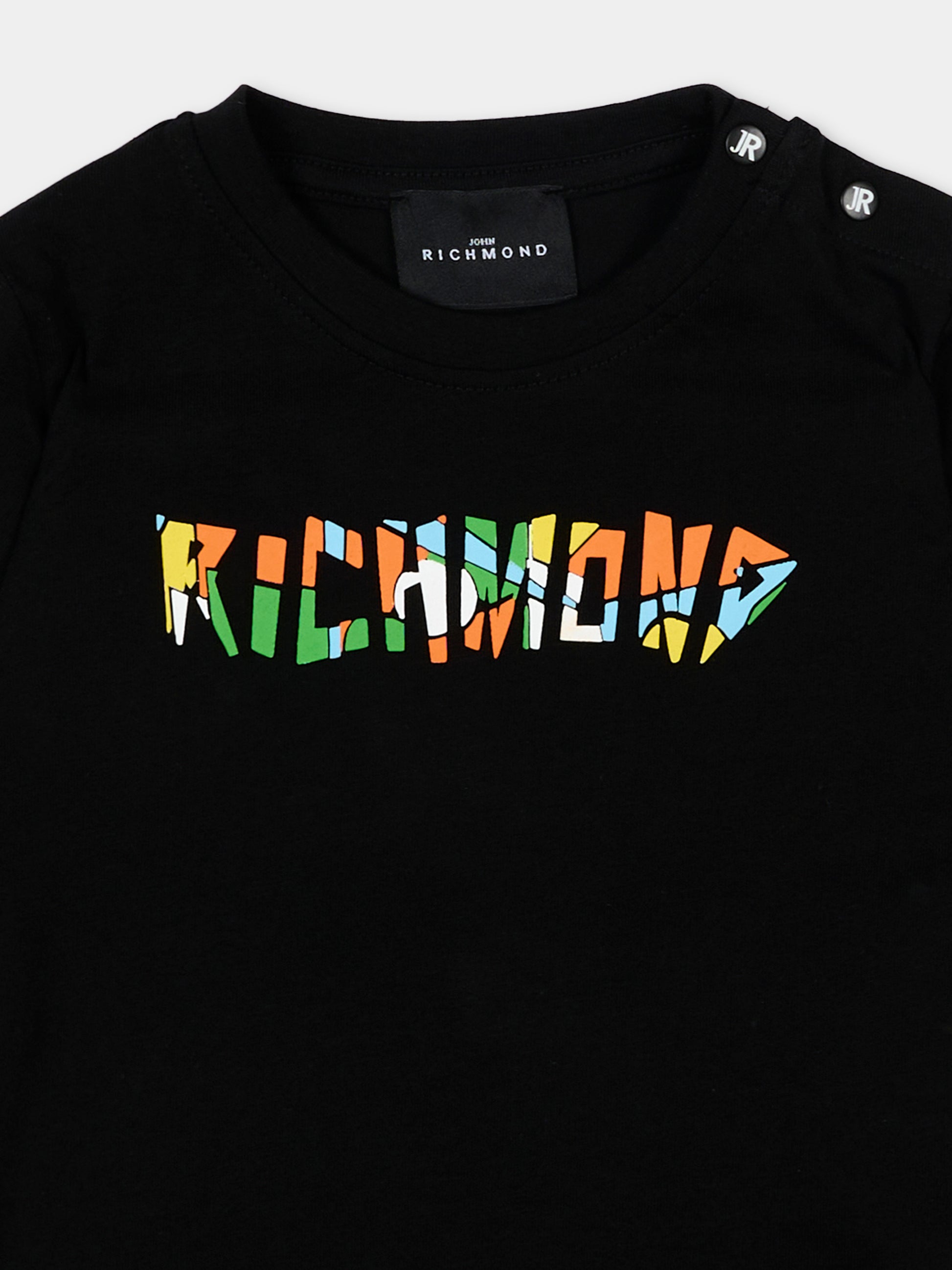 T-Shirt nera per neonato con logo,Richmond,RIP26108TS BLACK