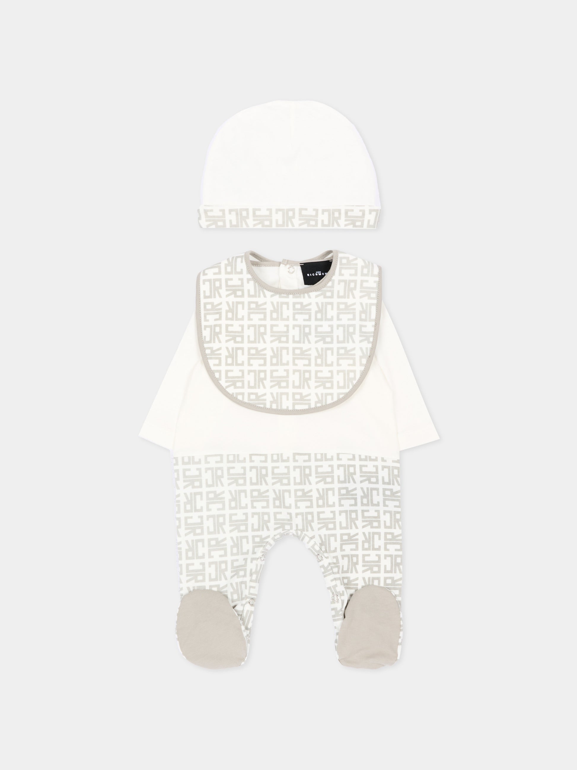 Set tutina grigio per neonato con logo,Richmond,RLP26001TU GREY