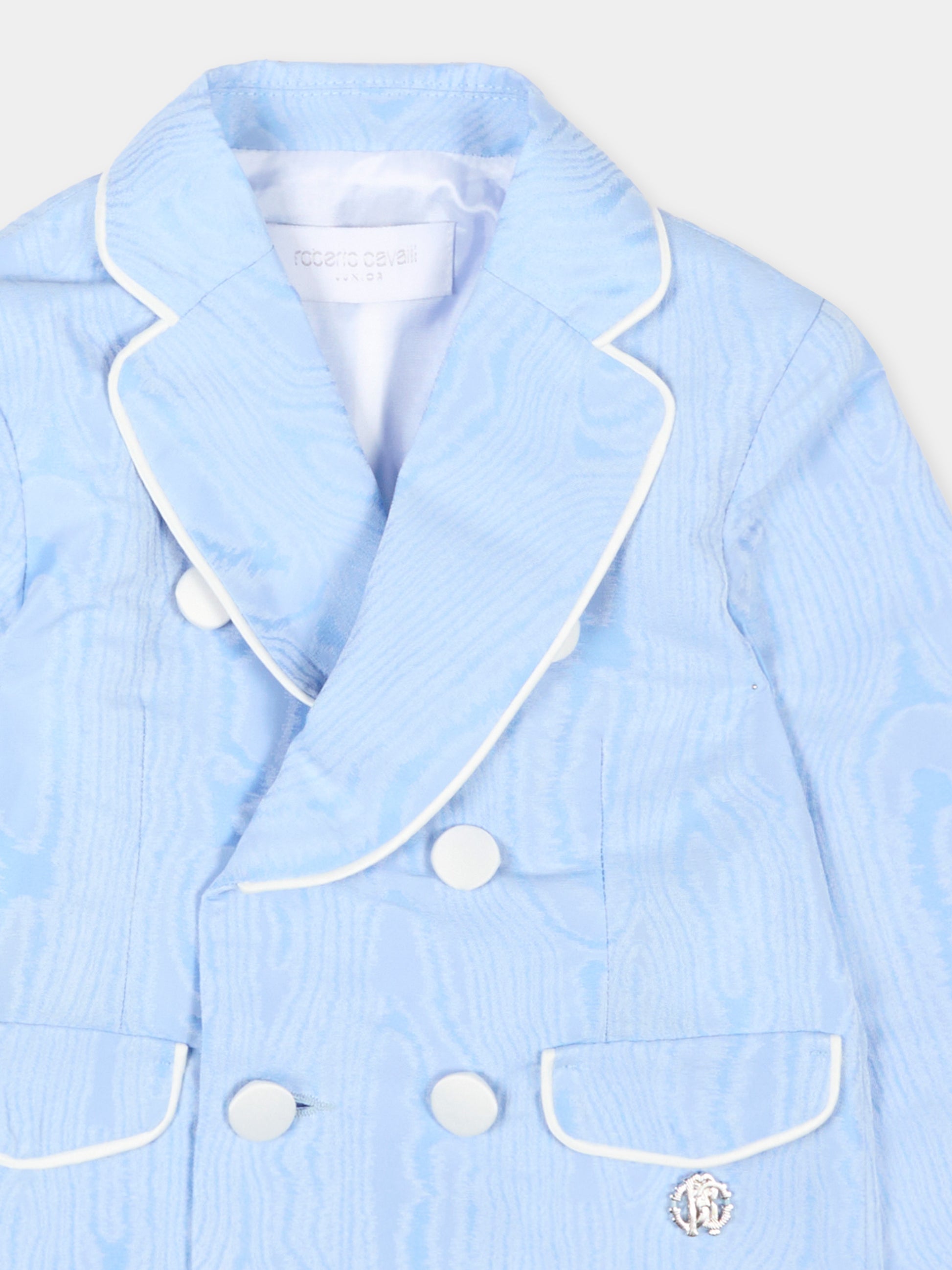 Giacca celeste per neonato,Roberto Cavalli Kids,CIP26062GC BLUE SHADOW