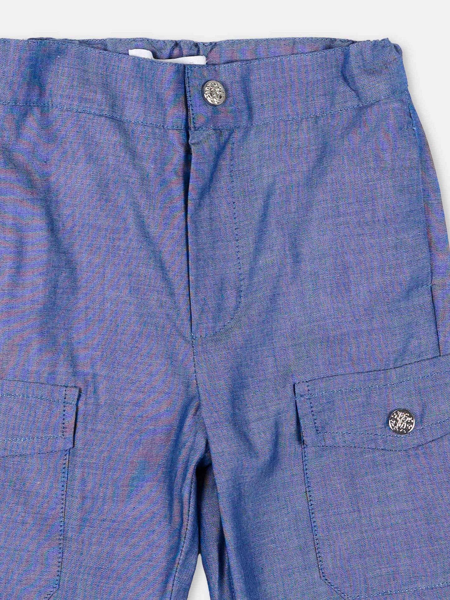 Jeans denim per neonato con tasche cargo,Roberto Cavalli Kids,CIP26091PA BLUE DARK