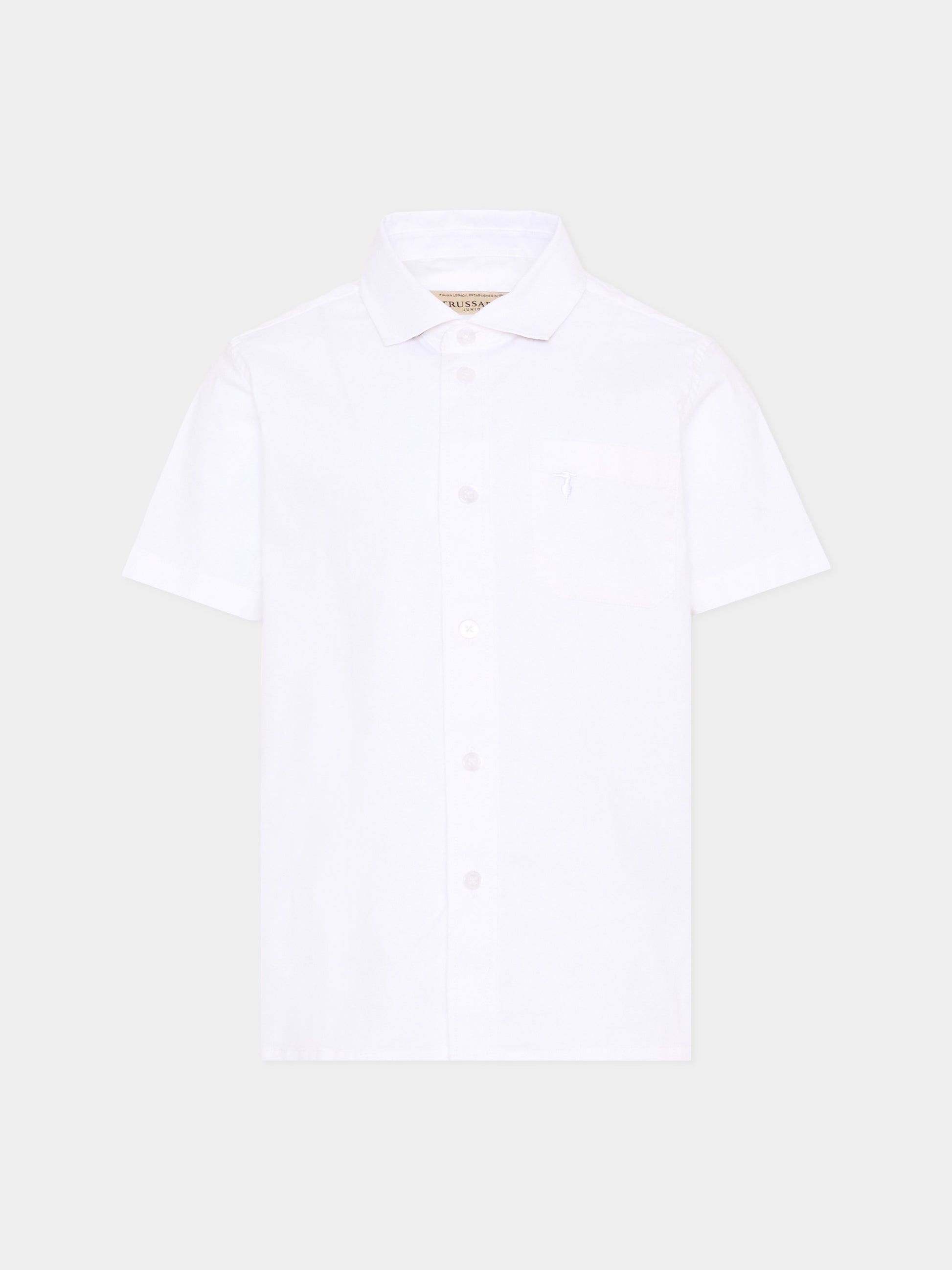 Camicia bianca con levriero per bambino,Trussardi Junior,TBP26029CA WHITE