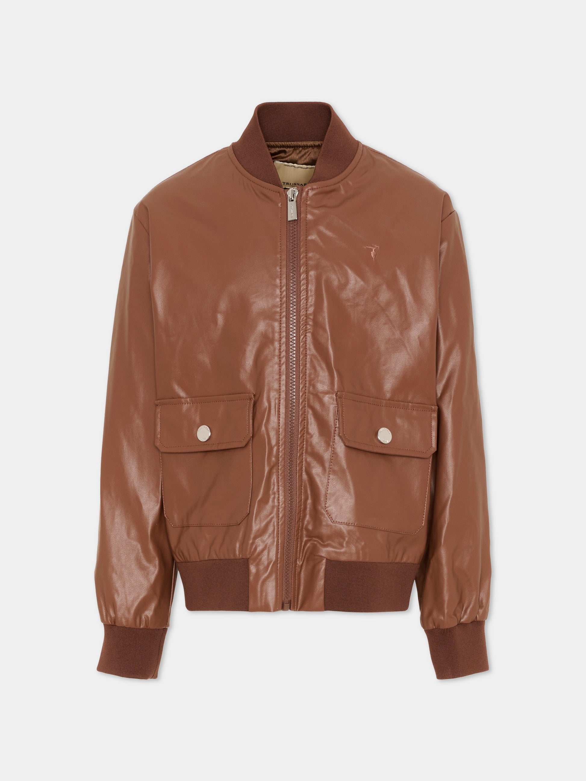 Giubbotto marrone per bambino,Trussardi Junior,TBP26123GB BROWN MACCHIATO