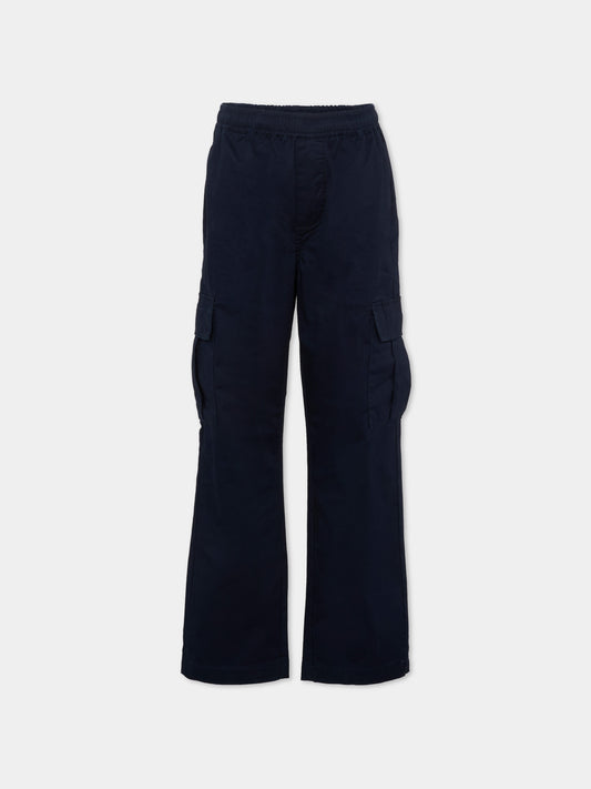 Pantaloni blu per bambino cargo,Trussardi Junior,TBP26133PA BLUE ESTATE