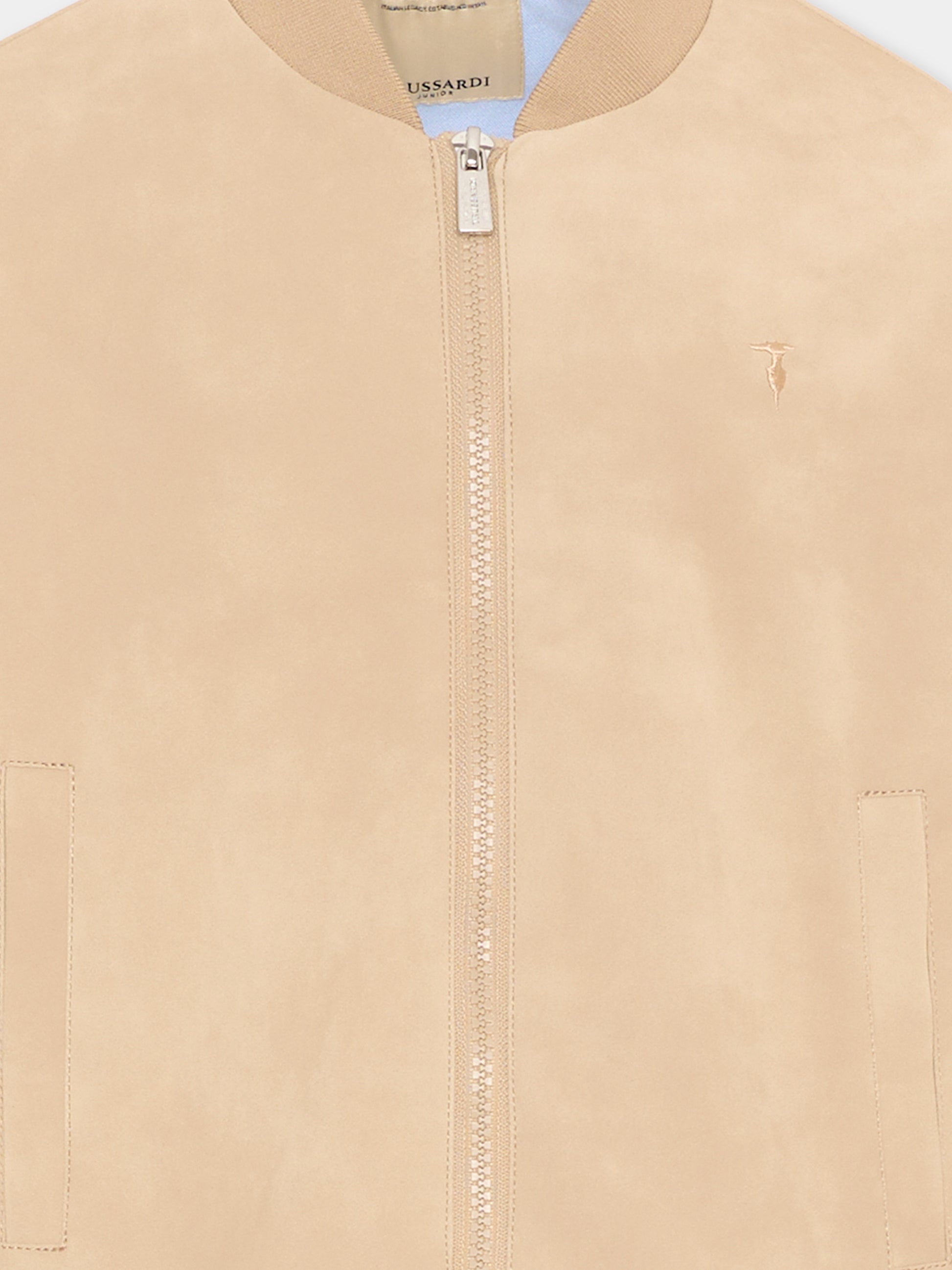 Bomber beige per bambino con levriero,Trussardi Junior,TBP26143GB BROWN INCENSE