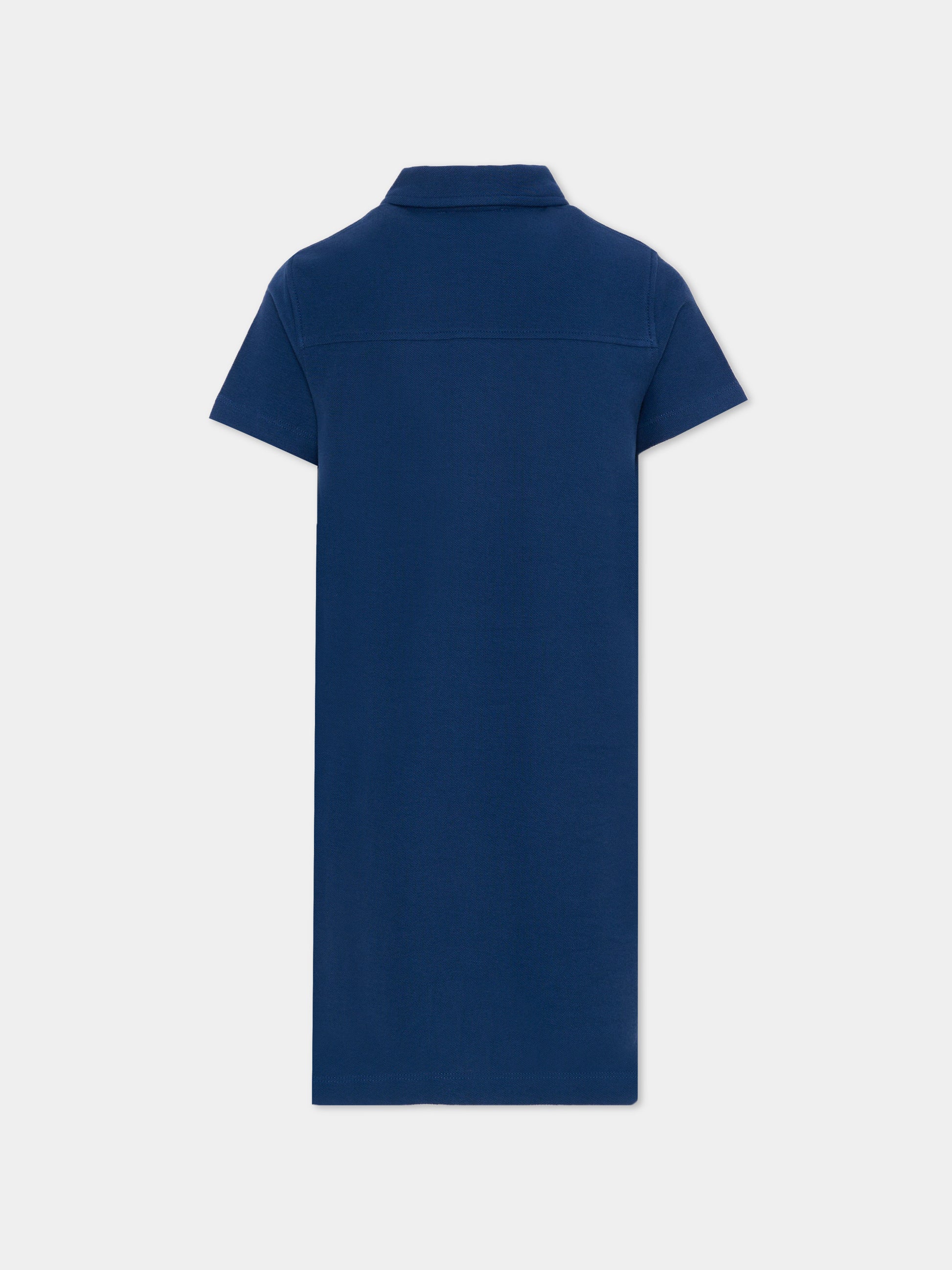 Vestito blu per bambina con levriero,Trussardi Junior,TGP26006VE BLUE ESTATE