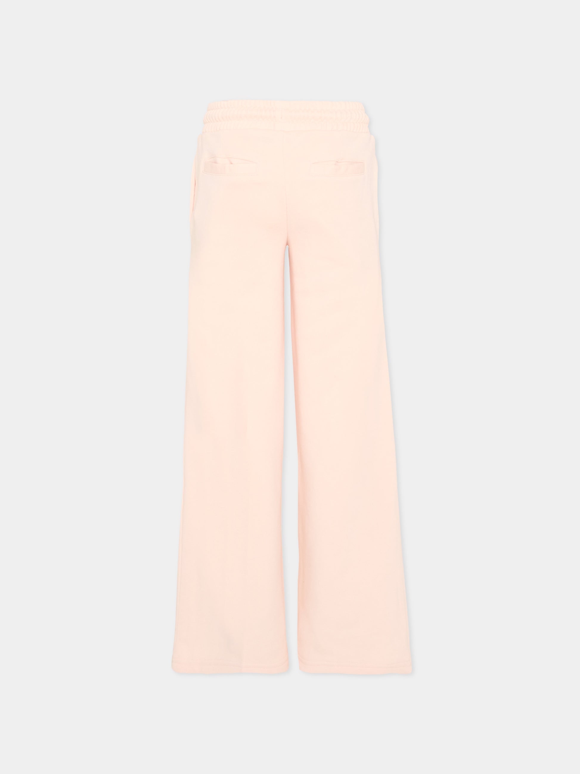 Pantaloni sportivi rosa per bambina con logo,Trussardi Junior,TGP26012PA PINK SCALLOP SHELL