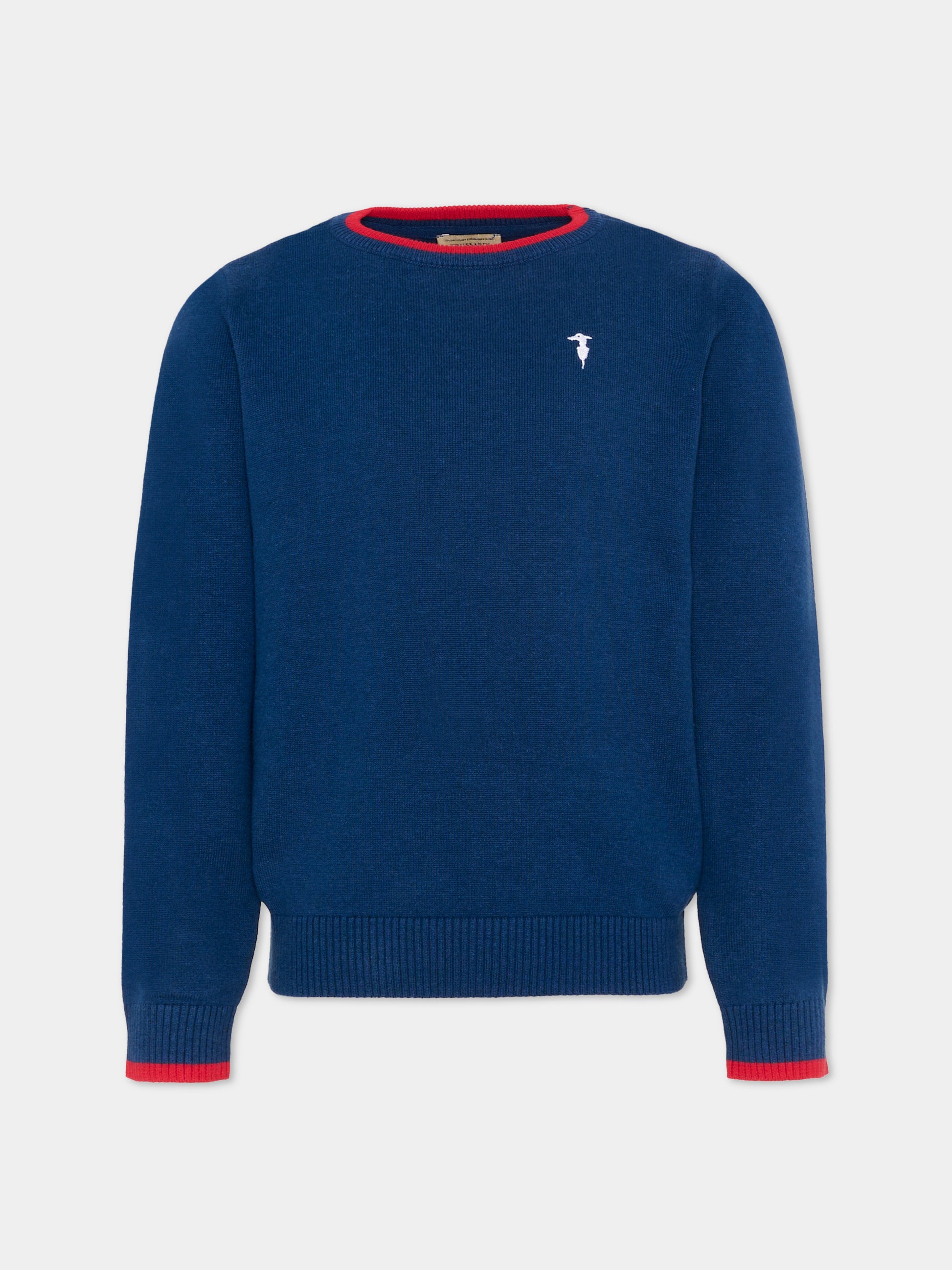 Maglione blu per bambino con levriero,Trussardi Junior,TIP26004MA BLUE ESTATE