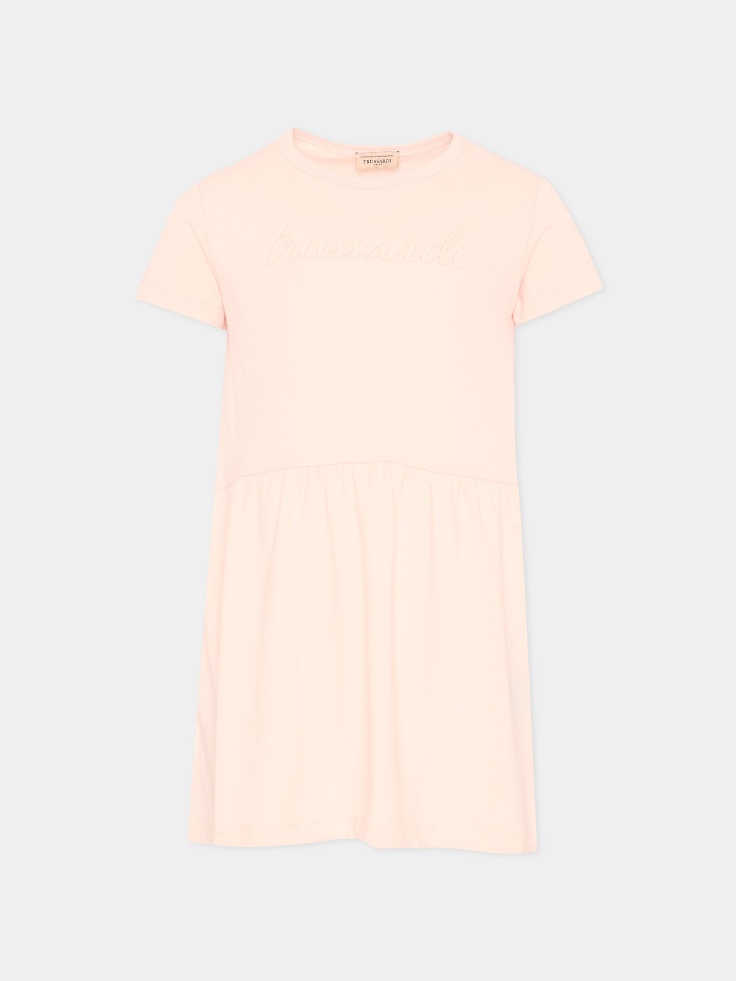 Vestito rosa per neonata con logo,Trussardi Junior,TIP26018VE PINK SCALLOP SHELL