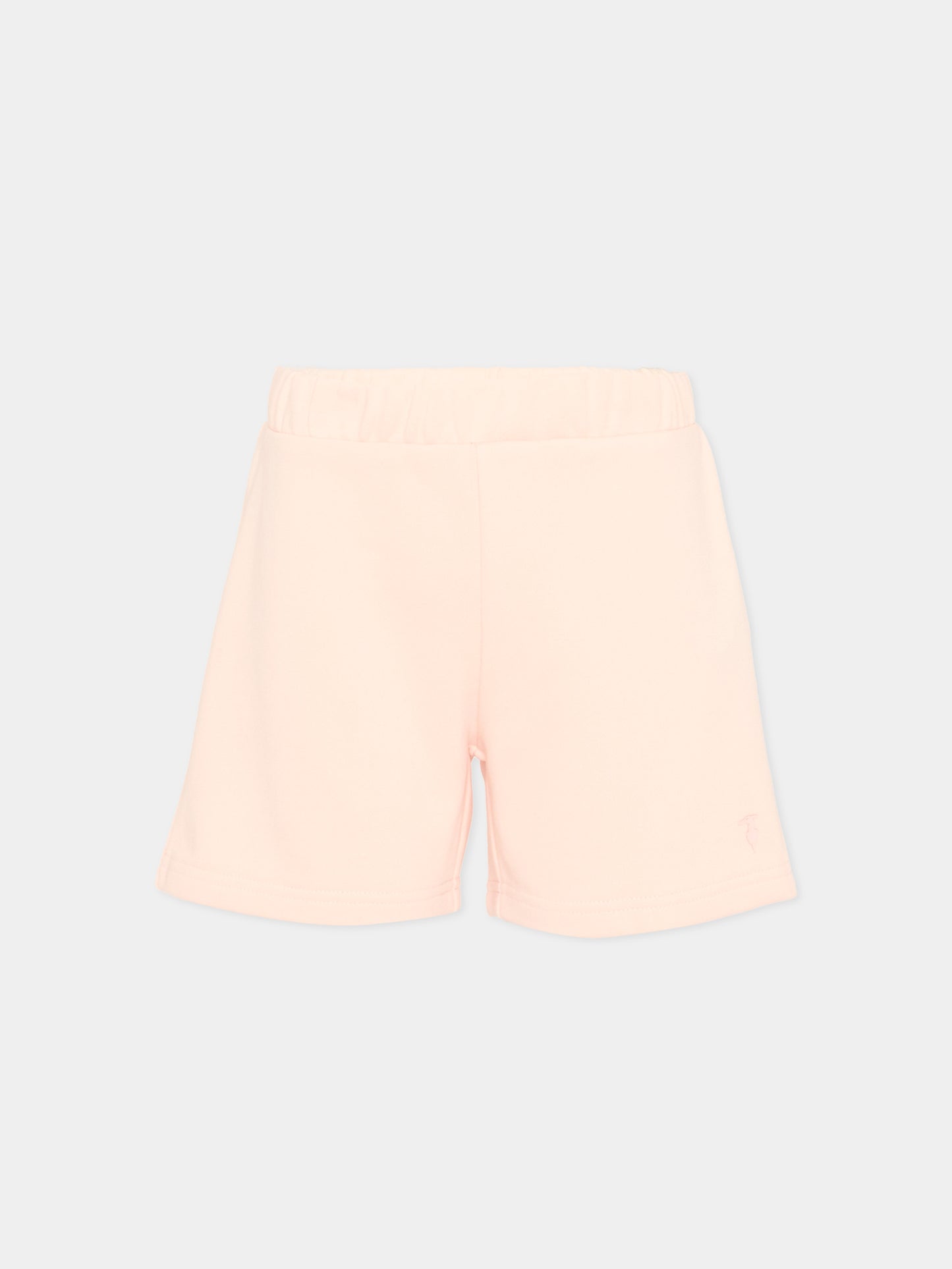 Shorts sportivi rosa per bambina con levriero,Trussardi Junior,TIP26024SH PINK SCALLOP SHELL