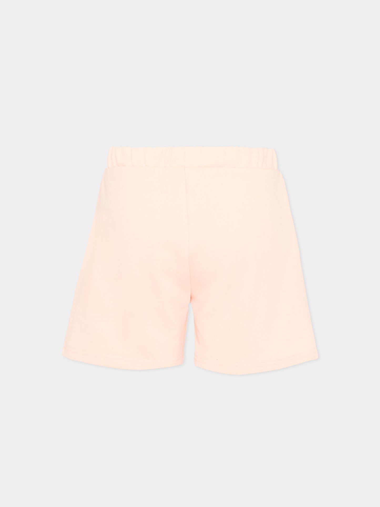 Shorts sportivi rosa per bambina con levriero,Trussardi Junior,TIP26024SH PINK SCALLOP SHELL