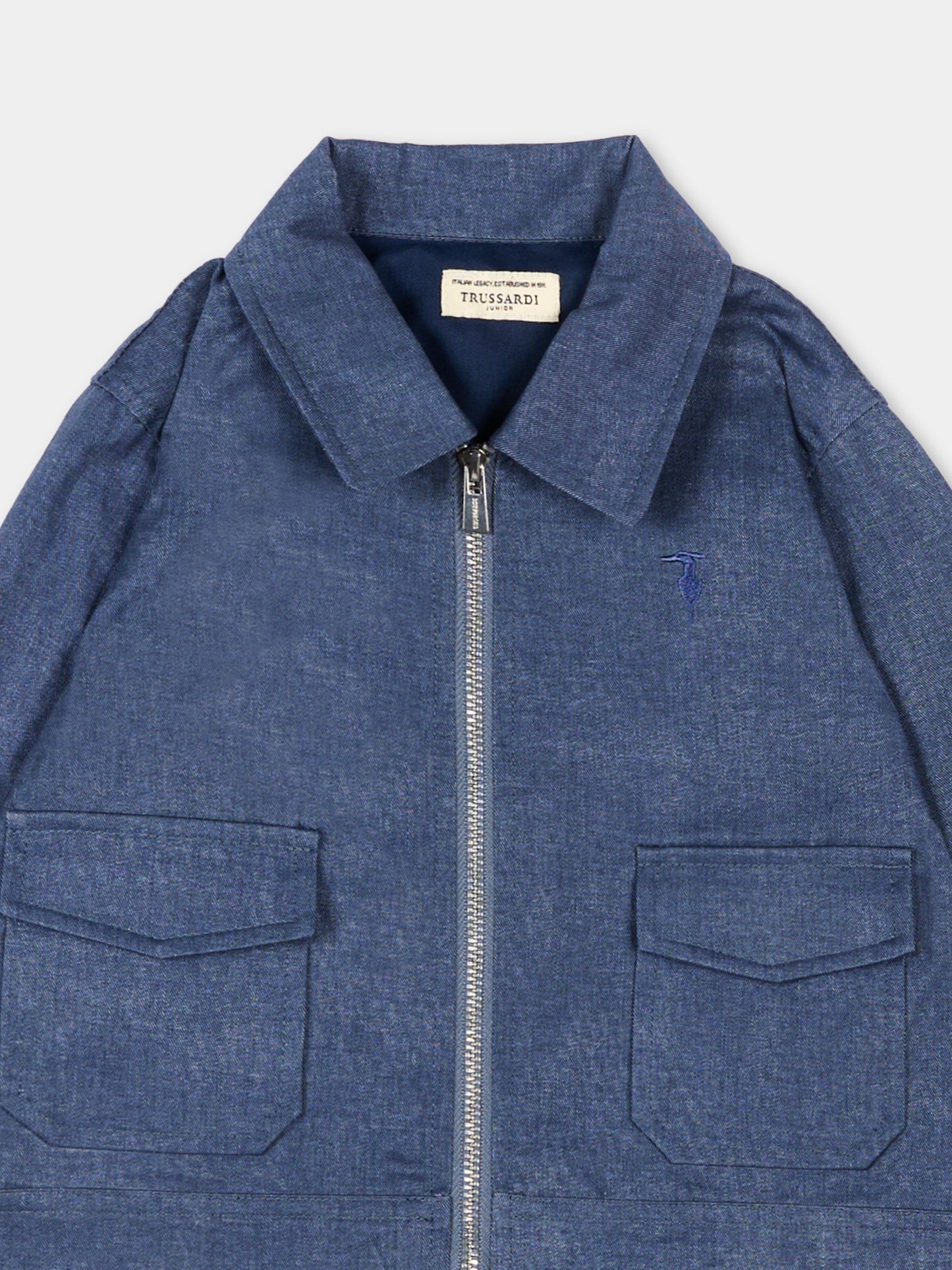 Giubbotto blu per neonato con levriero,Trussardi Junior,TIP26042GB BLUE ESTATE