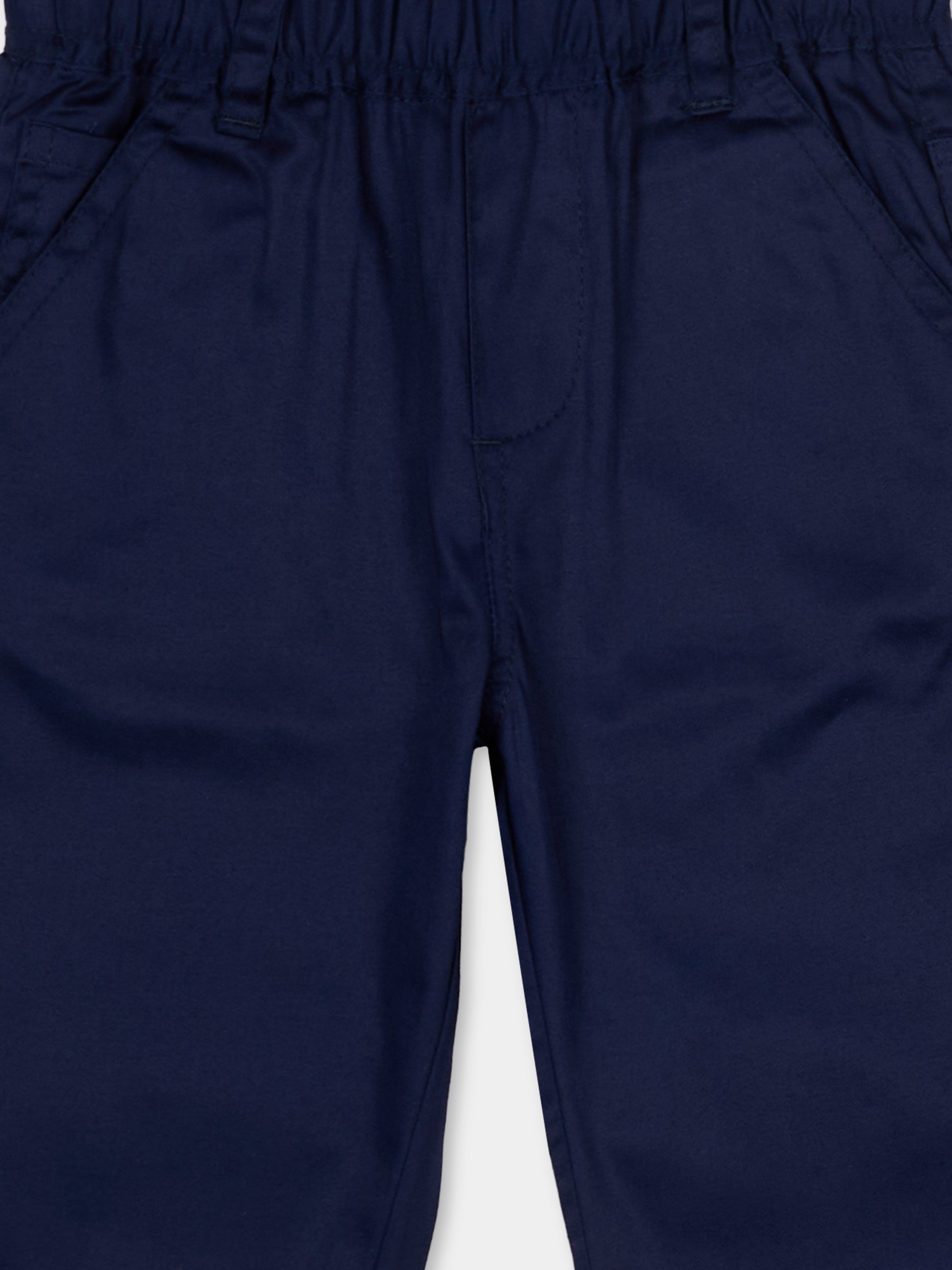 Pantalone blu per neonato con levriero,Trussardi Junior,TIP26050PA BLUE ESTATE
