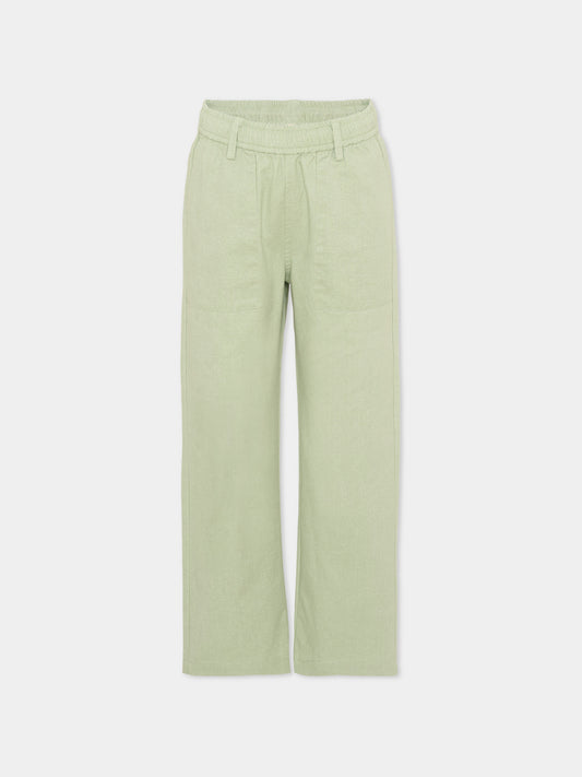 Pantalone verde per bambino con levriero,Trussardi Junior,TIP26052PA GREEN BASIL