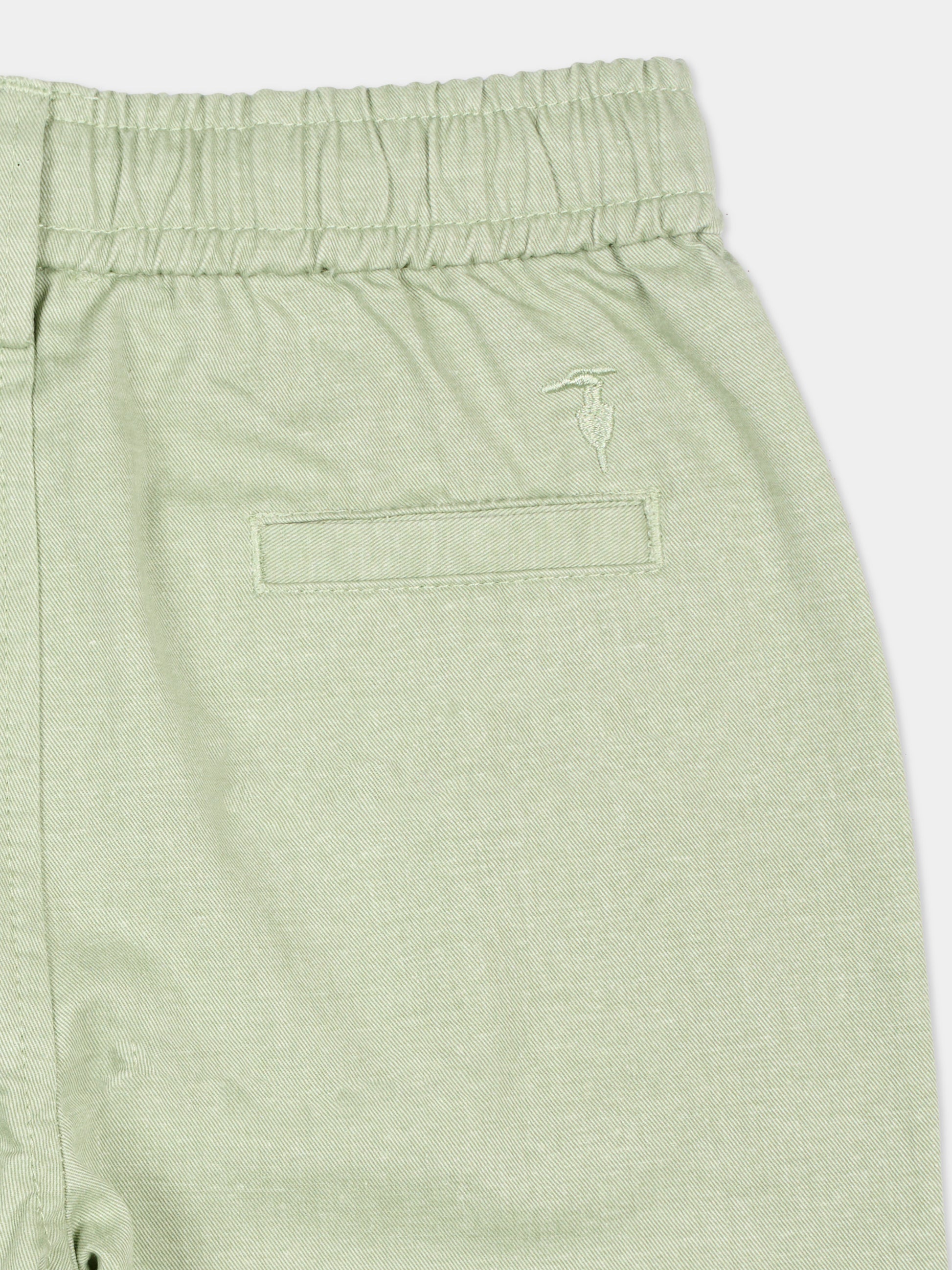 Pantaloni verde per neonato con levriero,Trussardi Junior,TIP26052PA GREEN BASIL
