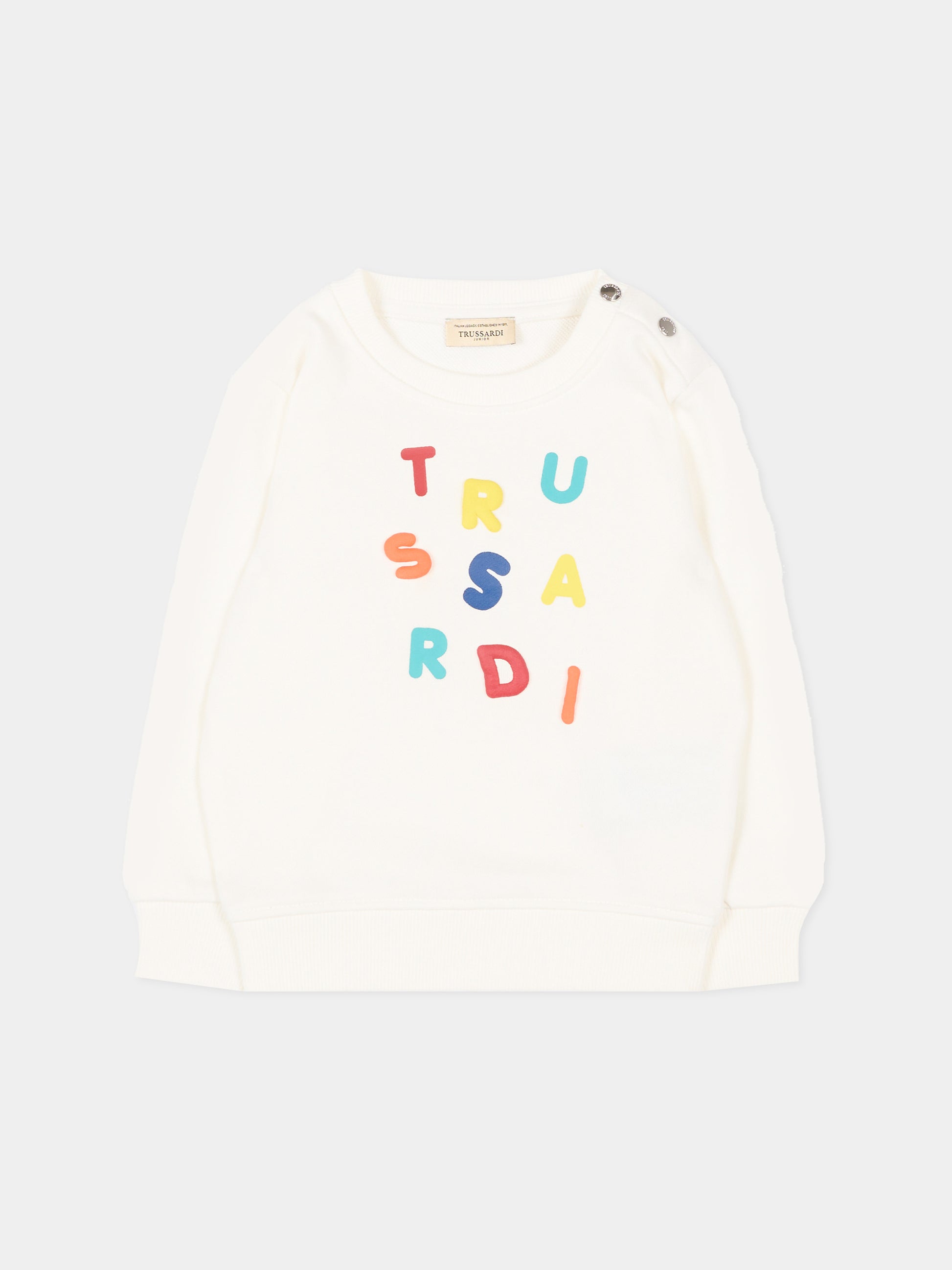 Felpa avorio per neonato con logo,Trussardi Junior,TIP26084FE OFF-WHITE