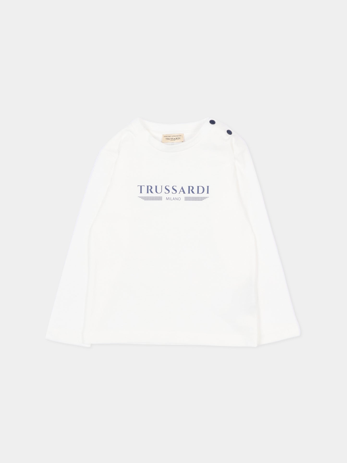 T-shirt bianca per neonato con logo,Trussardi Junior,TIP26106TS OFF-WHITE
