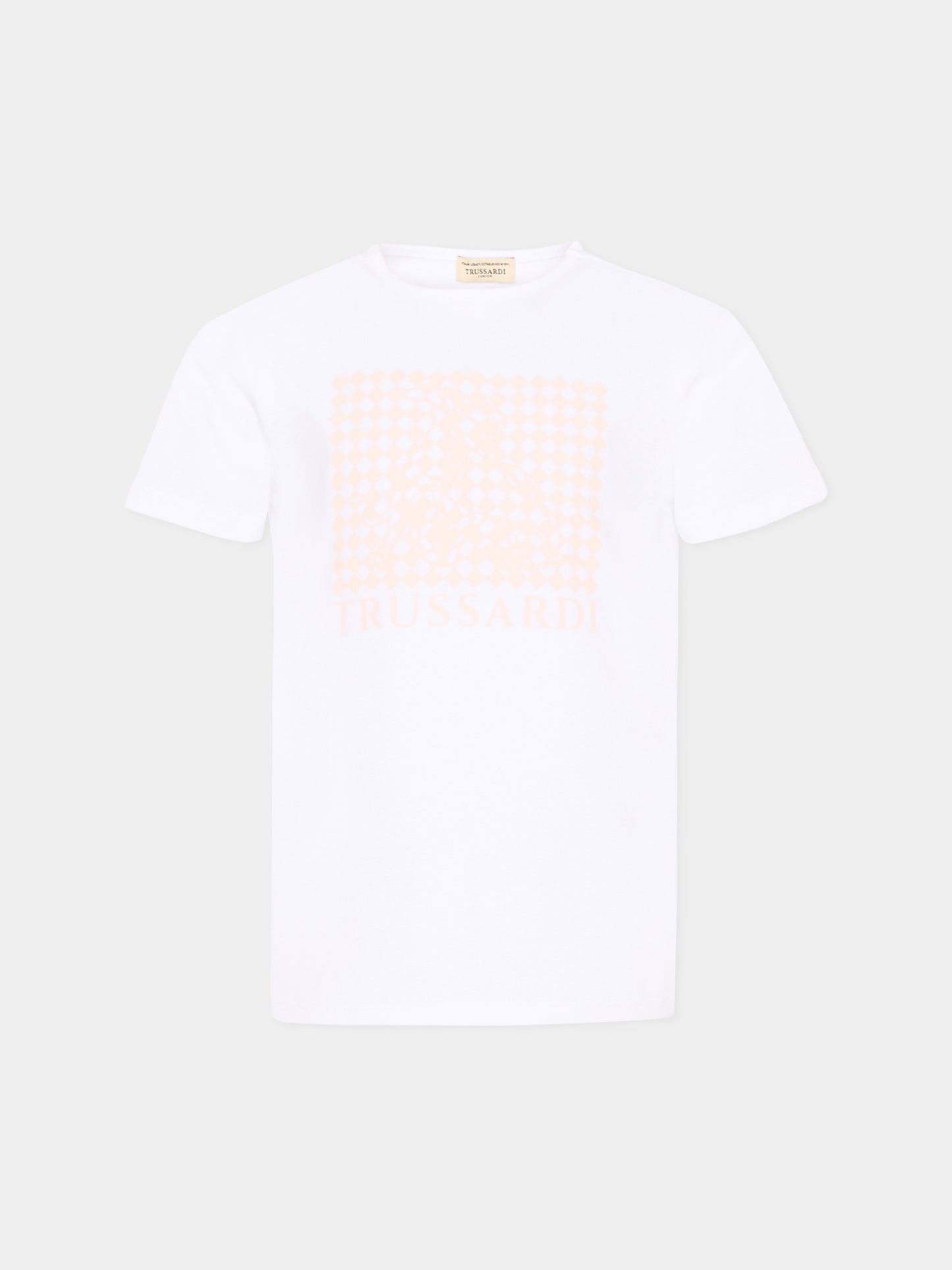T-shirt bianca per bambina con logo,Trussardi Junior,TIP26134TS WHITE