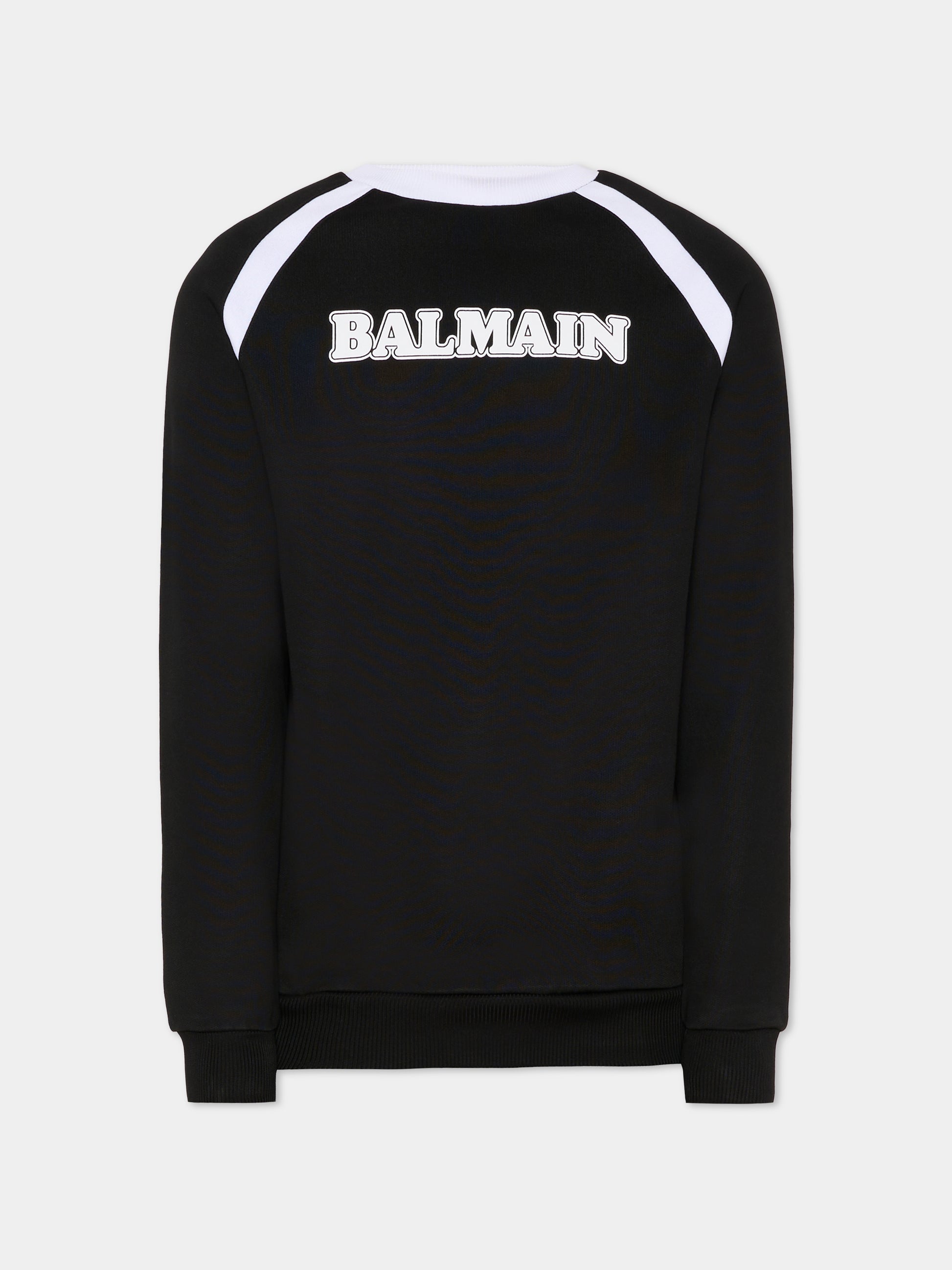Felpa nera per bambini con logo,Balmain Kids,BU4Q00 Z1869 930BC