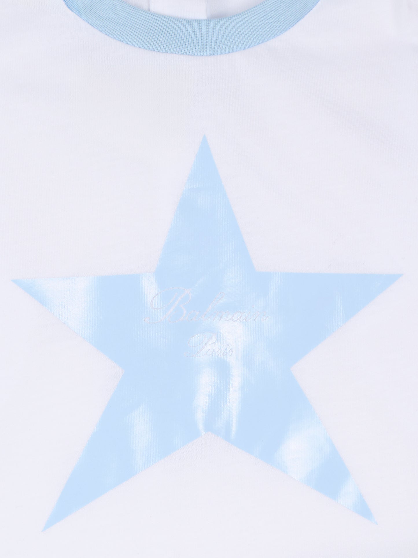 Set bianco per neonato con logo e stelle,Balmain Kids,BUB61A Z0082 100CE