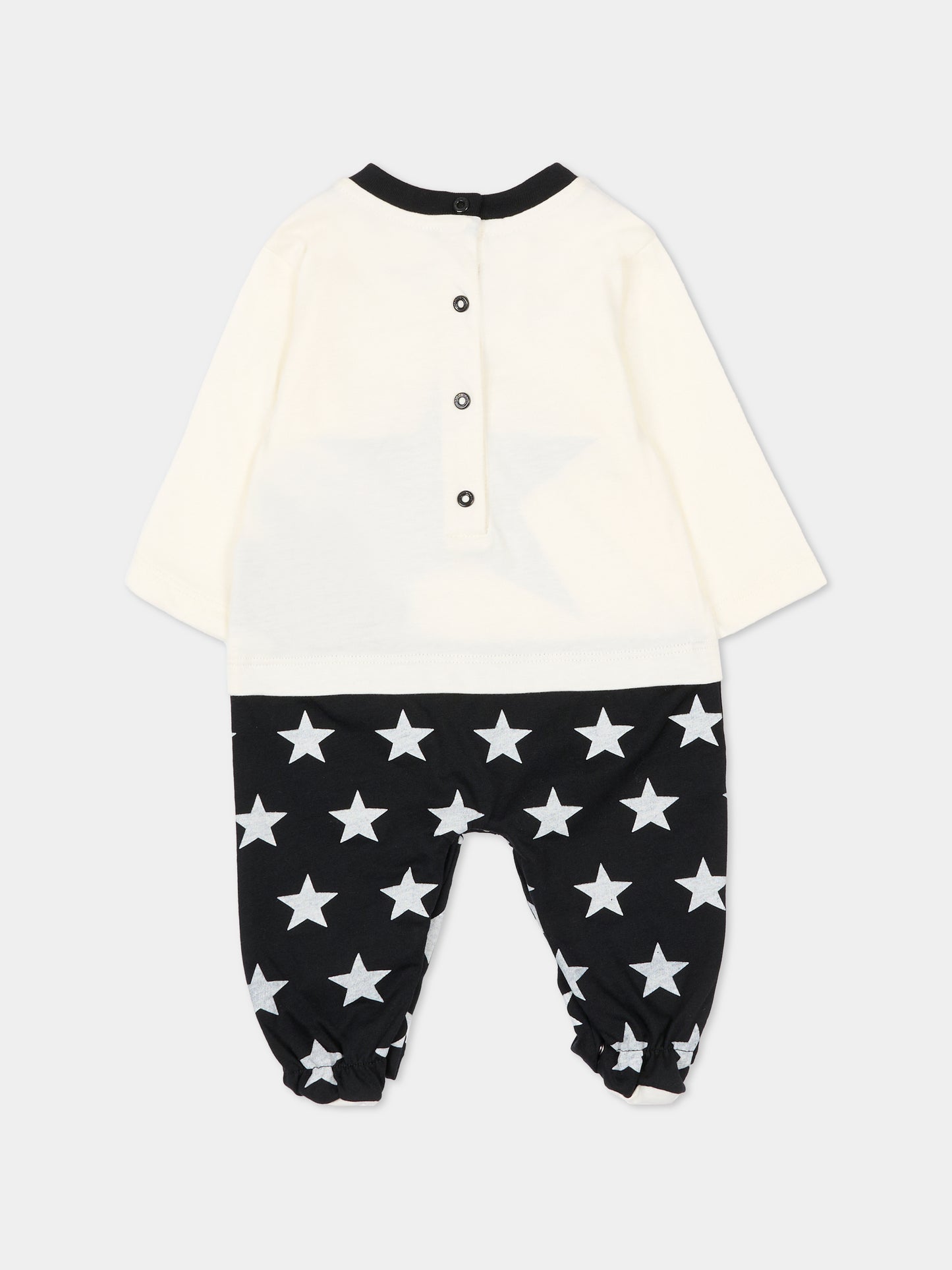 Set bianco per neonato con logo e stelle,Balmain Kids,BUB61A Z0082 102NE
