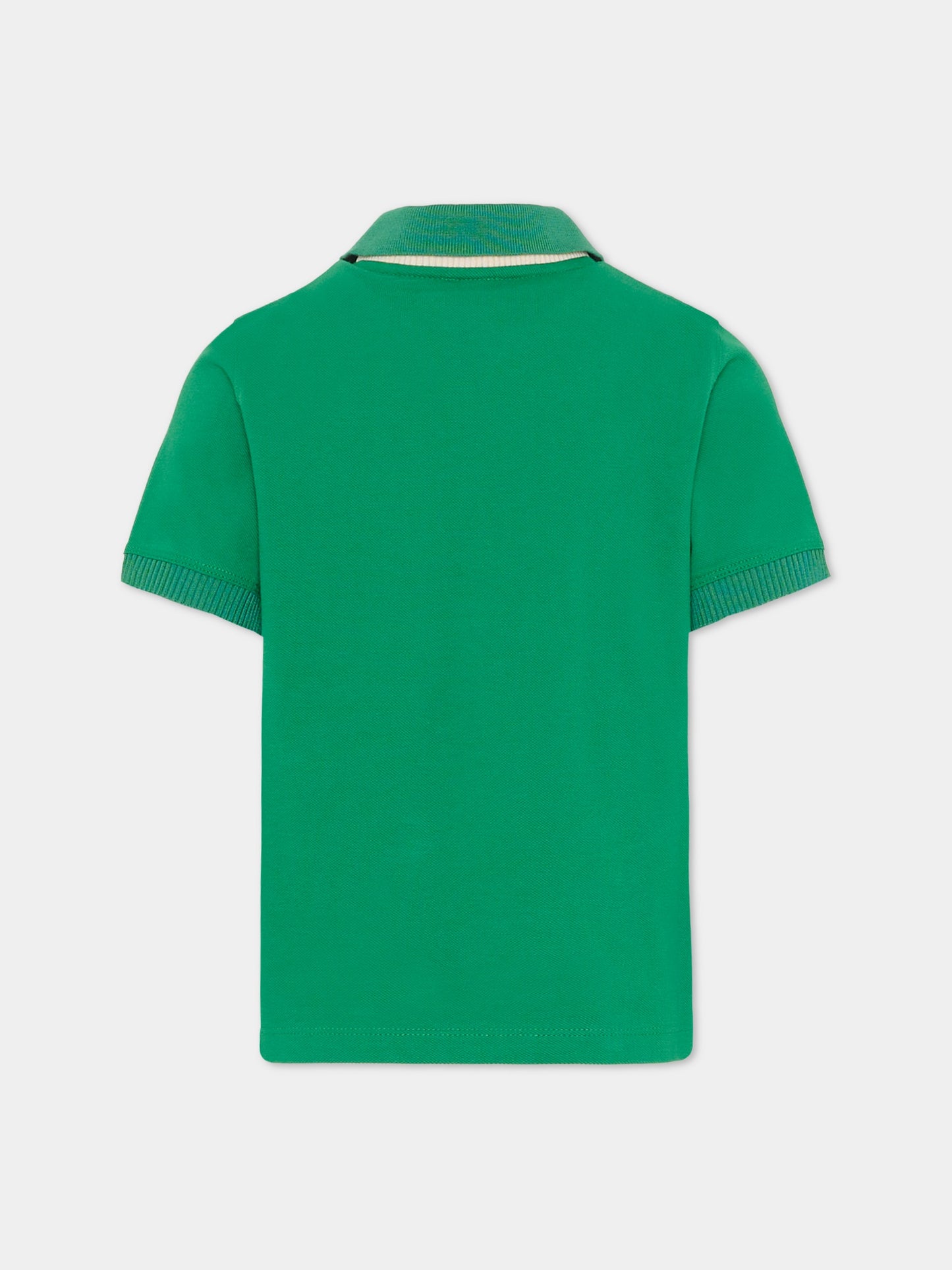 Polo verde per bambino con logo,Fay Kids,FU8P61 Z1834 715