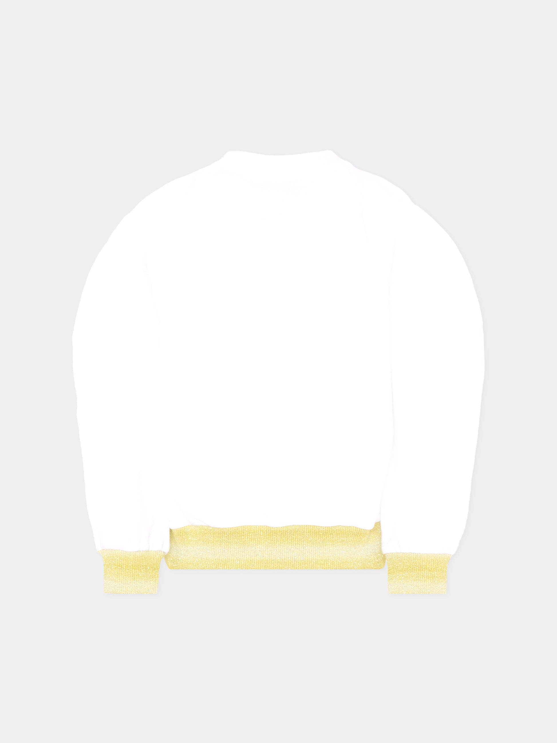 Felpa bianca per bambina con logo,Missoni,MU4A30 F0061 100