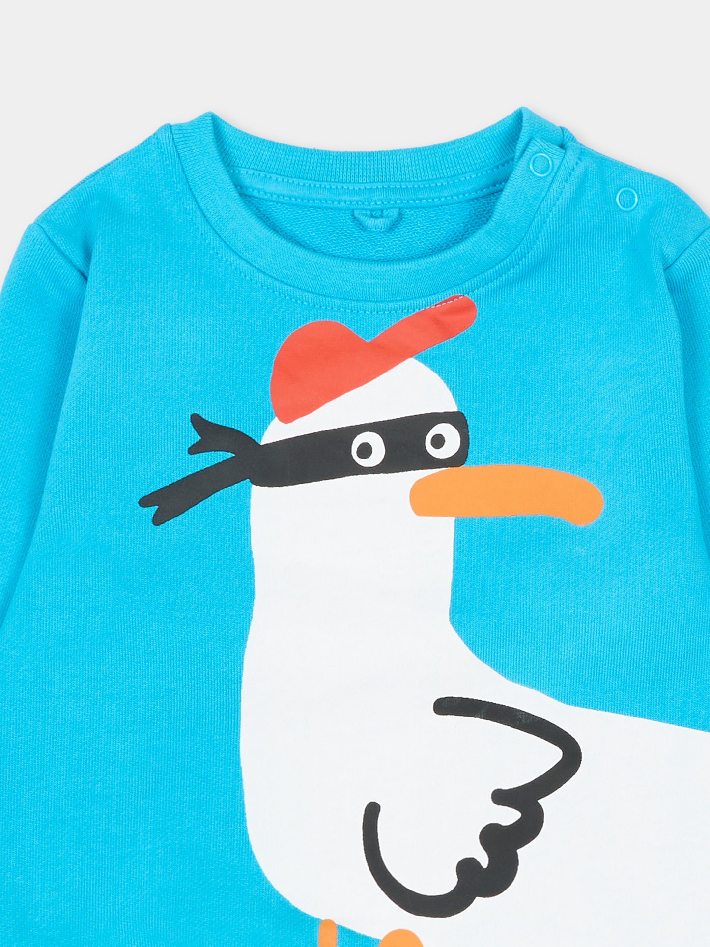 Felpa azzurra con gabbiano per neonato,Stella Mccartney Kids,TU4530 Z0499 605