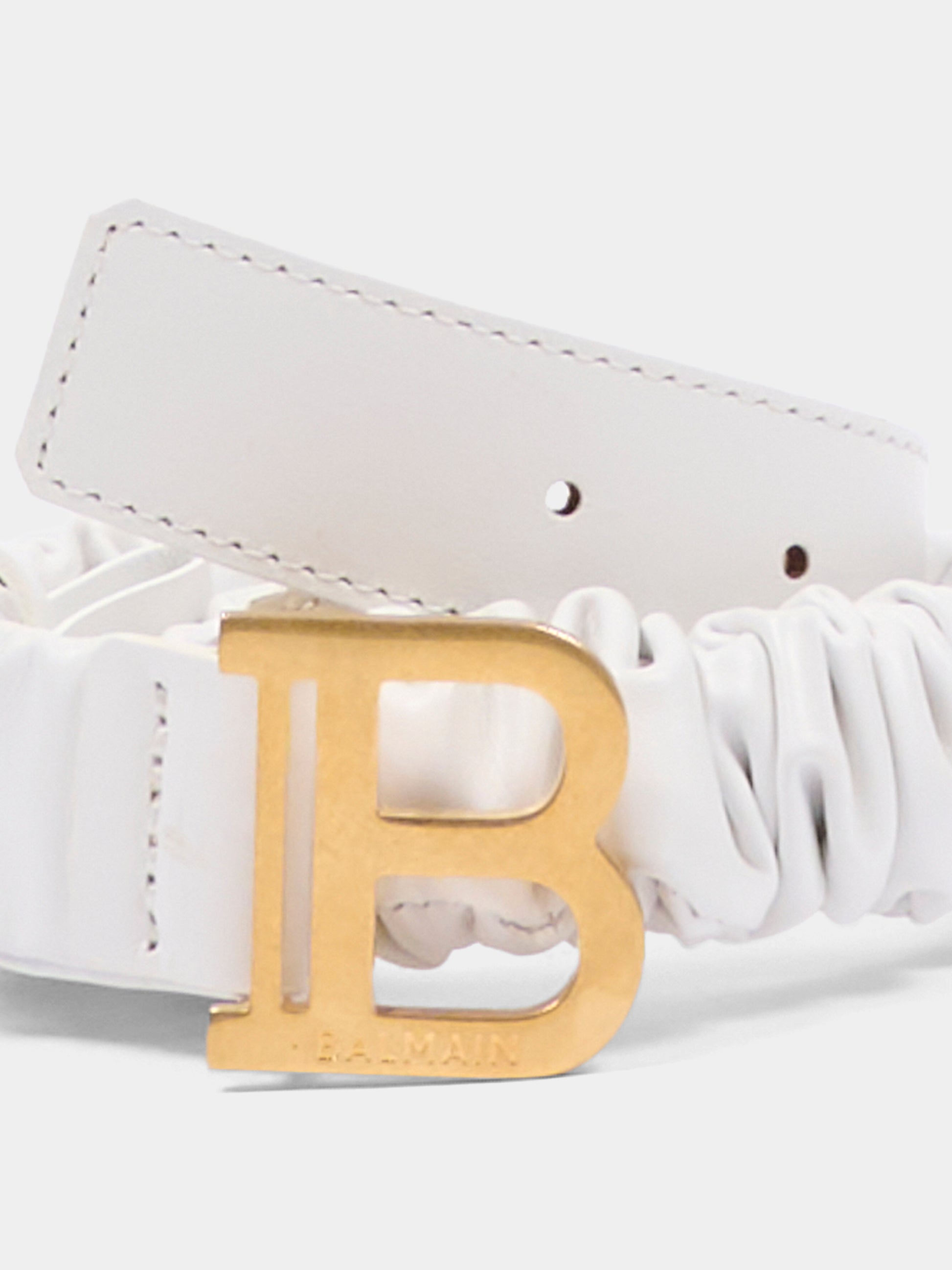 Cintura bianca per bambina con logo,Balmain Kids,BS0B11 Z1371 100OR