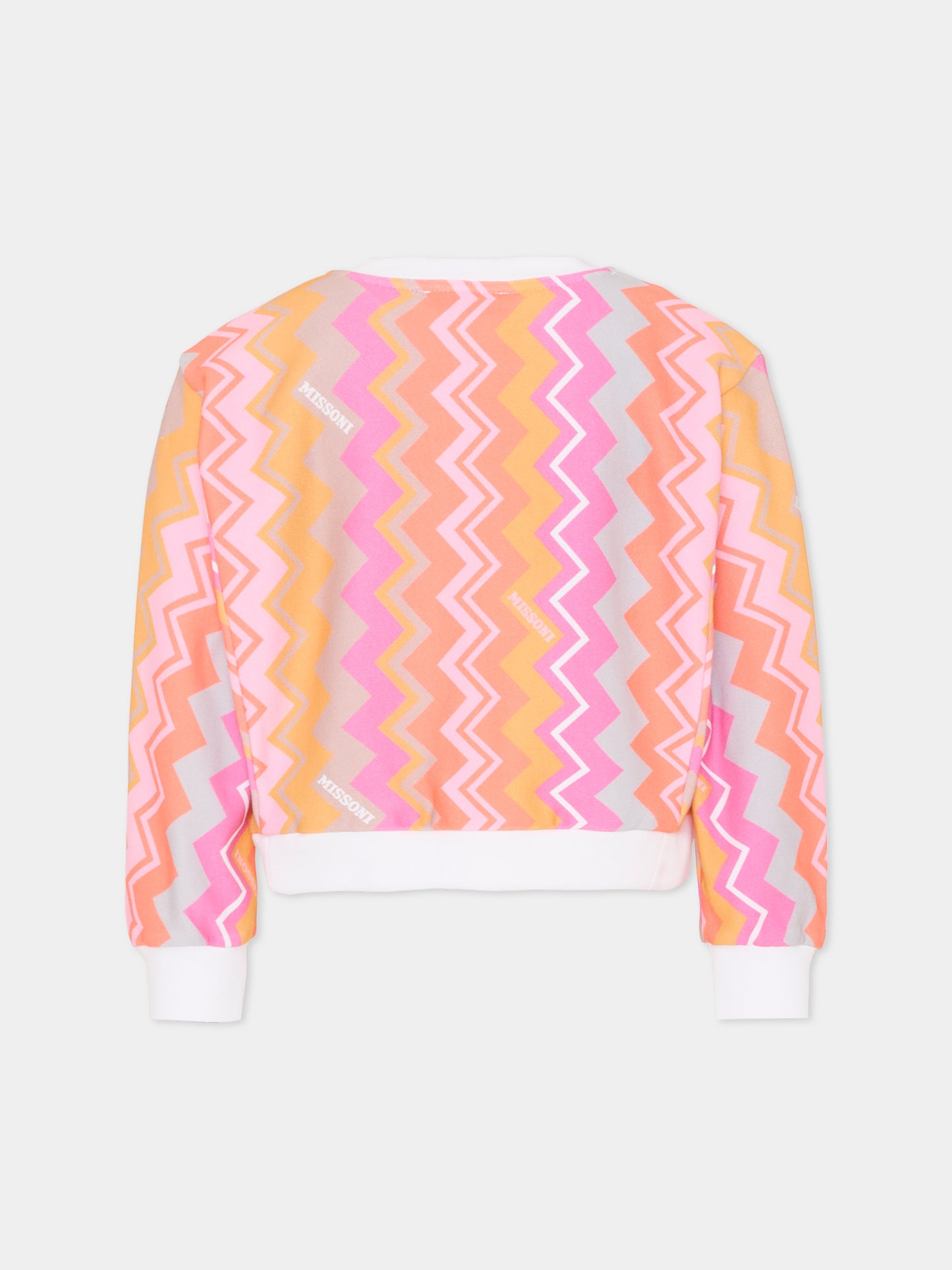 Felpa bianca per bambina con logo,Missoni,MV4A50 F0061 100MC