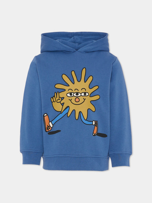 Felpa blu per bambino con sole,Stella Mccartney Kids,TV4P70 Z0453 624