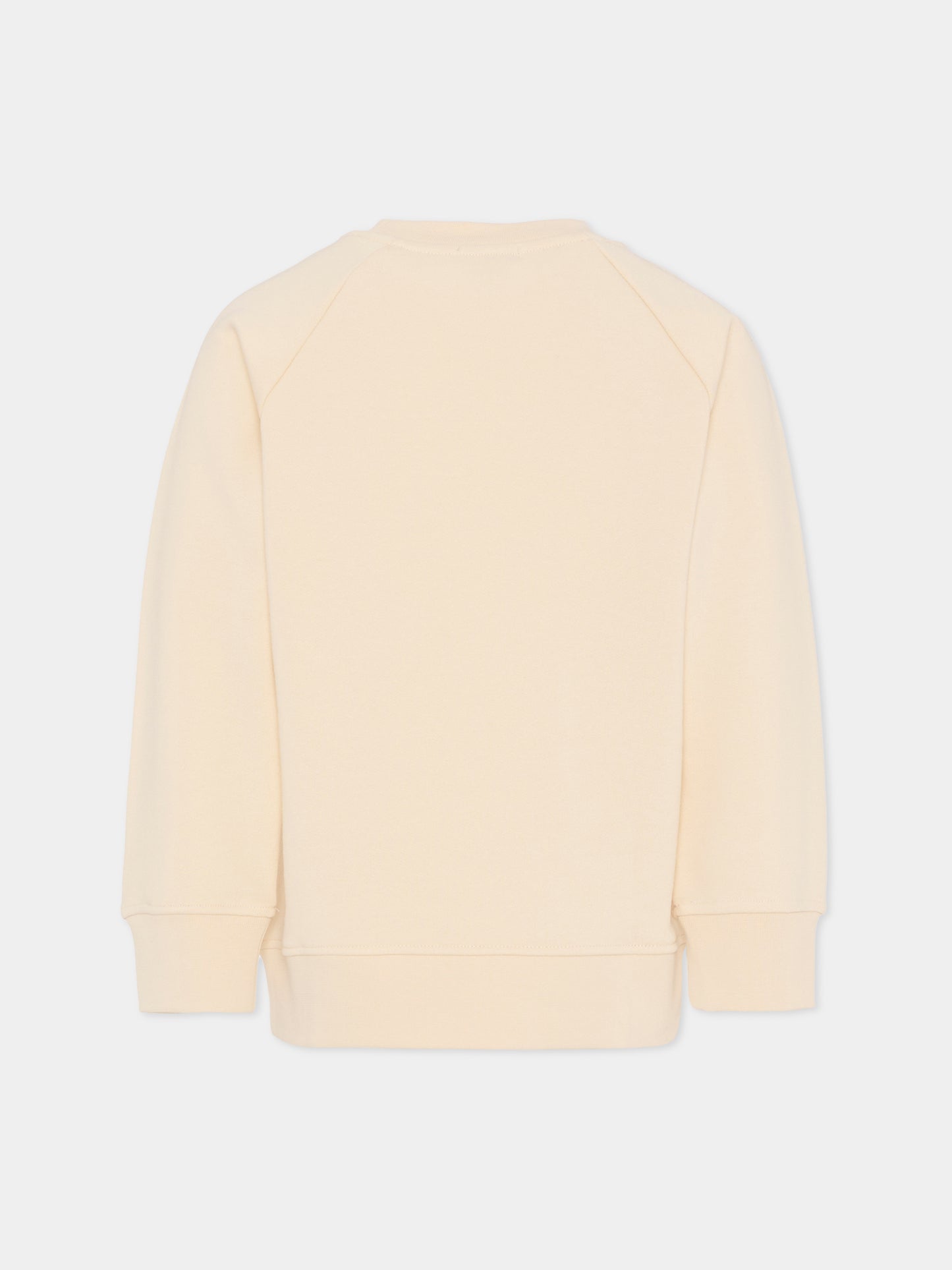 Felpa beige per bambino con stampa pianeta,Stella Mccartney Kids,TV4Q10 Z0453 168