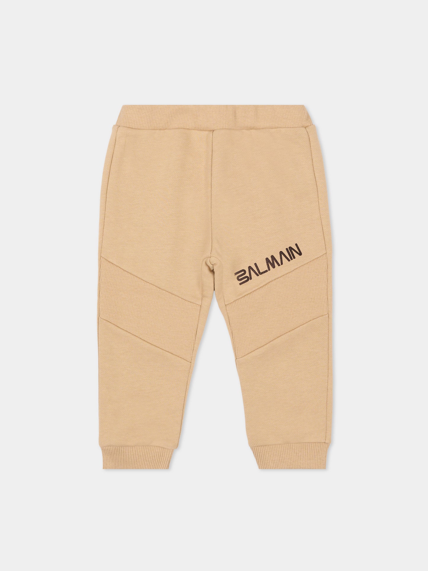 Pantaloni beige per neonati con logo,Balmain Kids,BT6570 Z0081 119