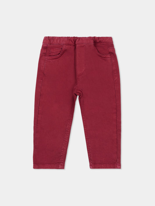 Pantaloni bordeaux per neonato,Fay Kids,FT6530 Z0078 416